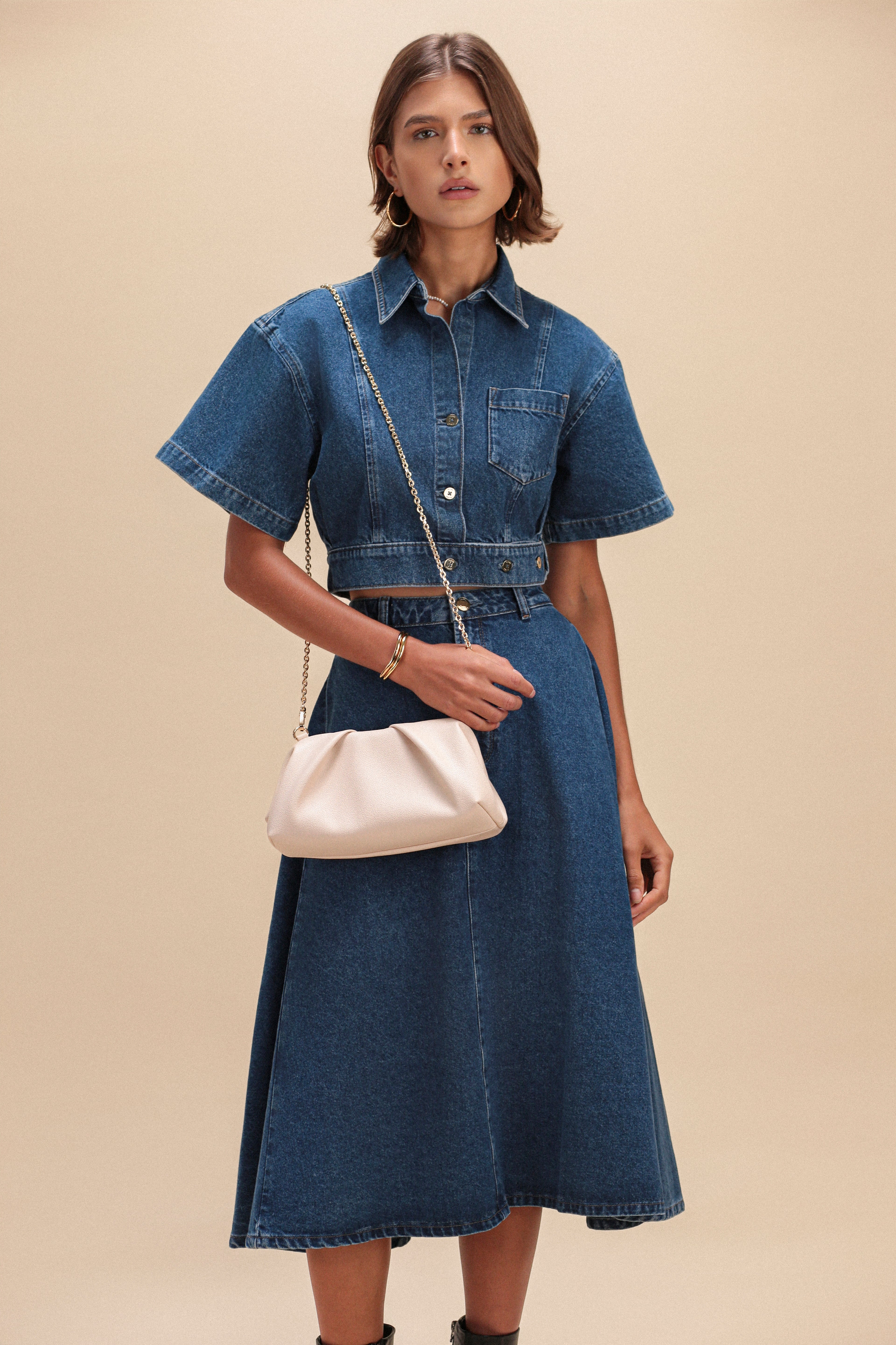 Frame Clutch – Ecru Pebble