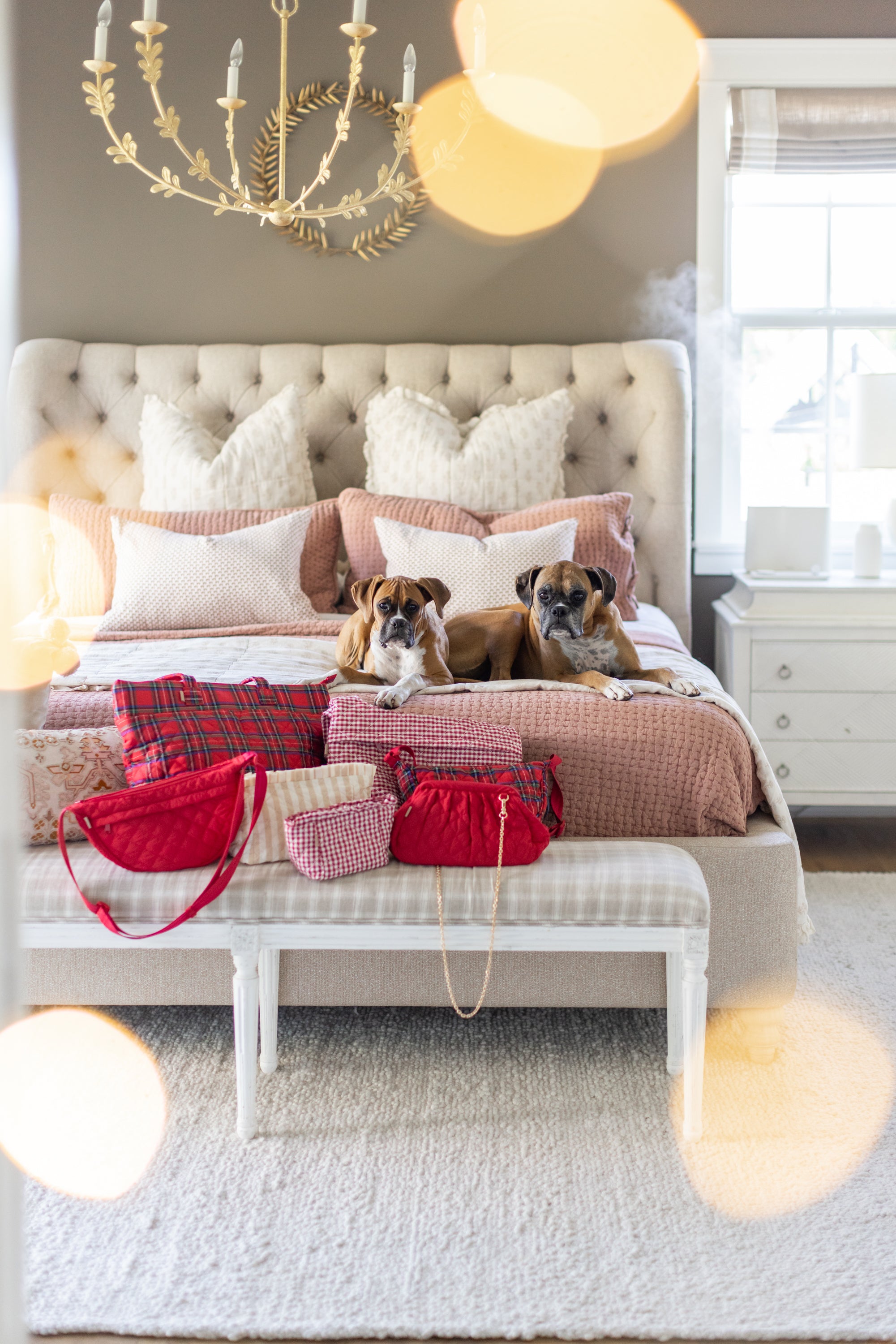 ela x Jillian Harris - Oversized Crossbody Bag - Red Gingham Print