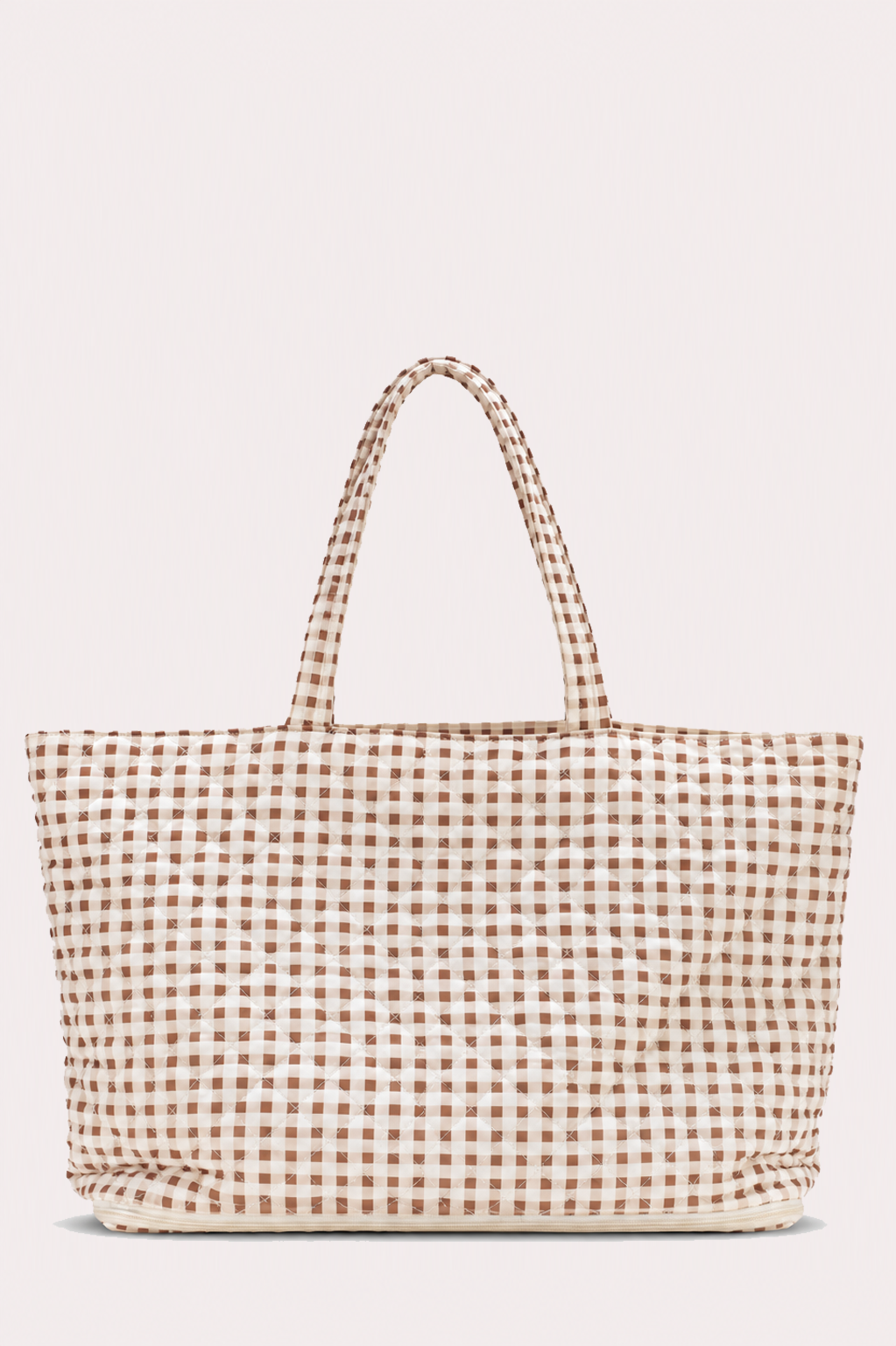 Quilted Expandable Tote – Gingham Print