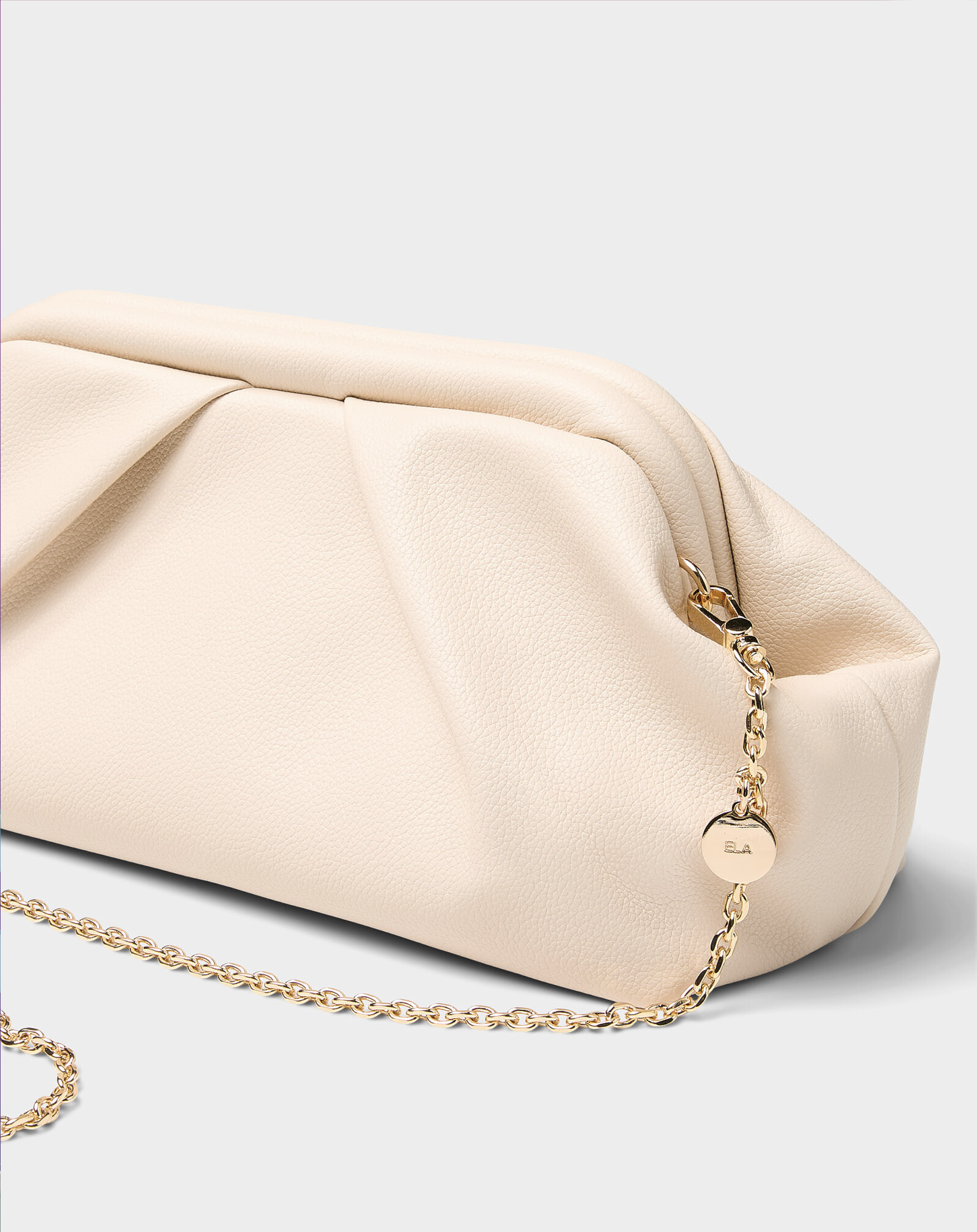 Frame Clutch – Ecru Pebble