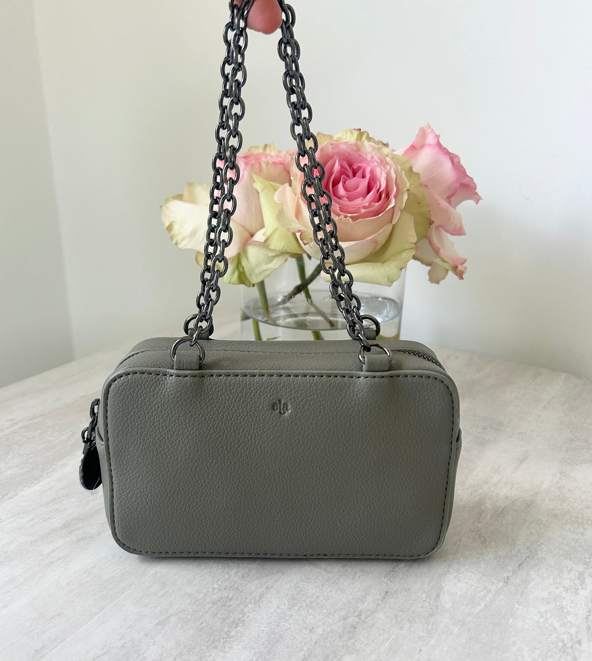 Micro Bag with chain handles - Sage (showroom sample)