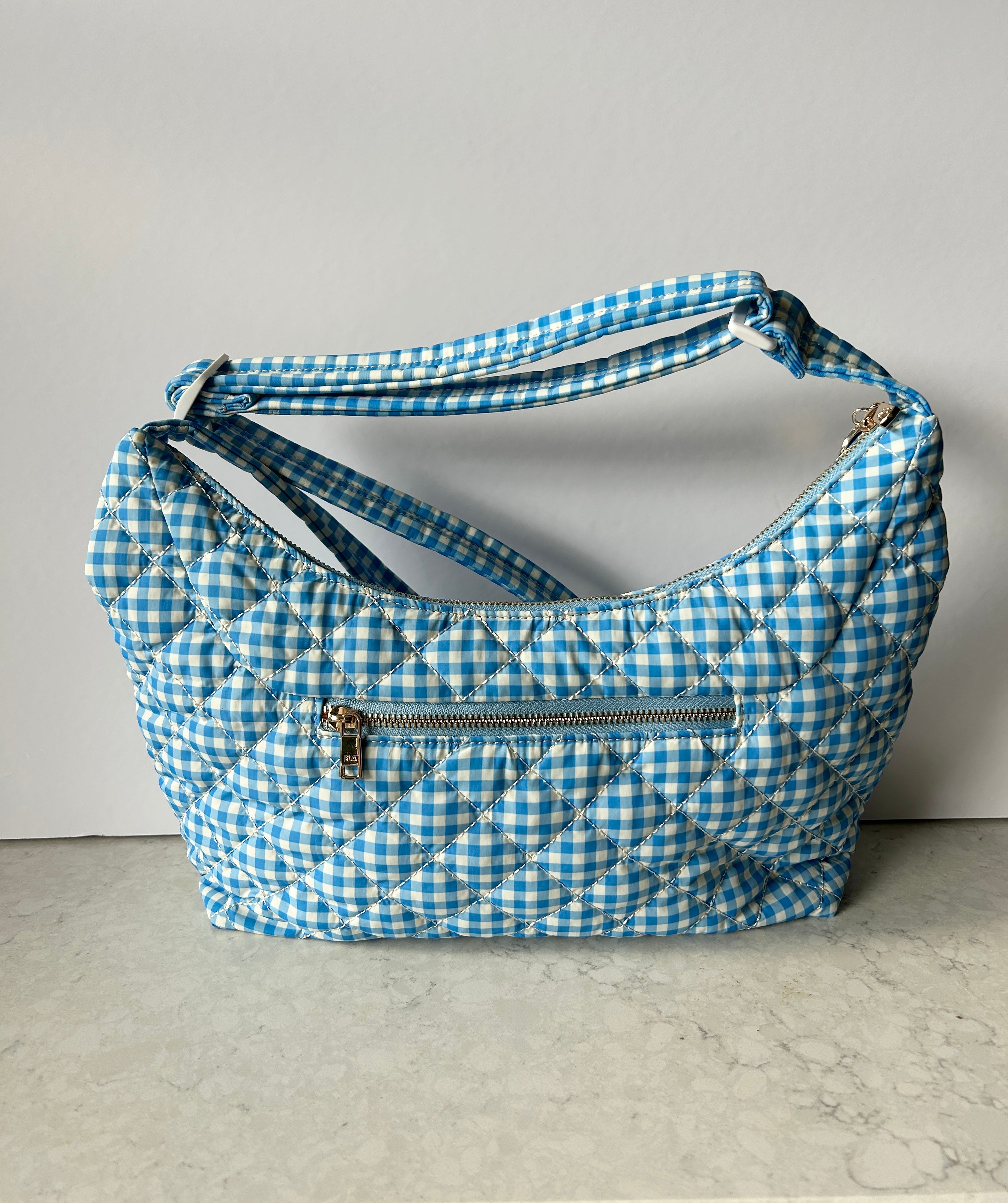 Quilted Bag - Gingham Print (showroom sample)