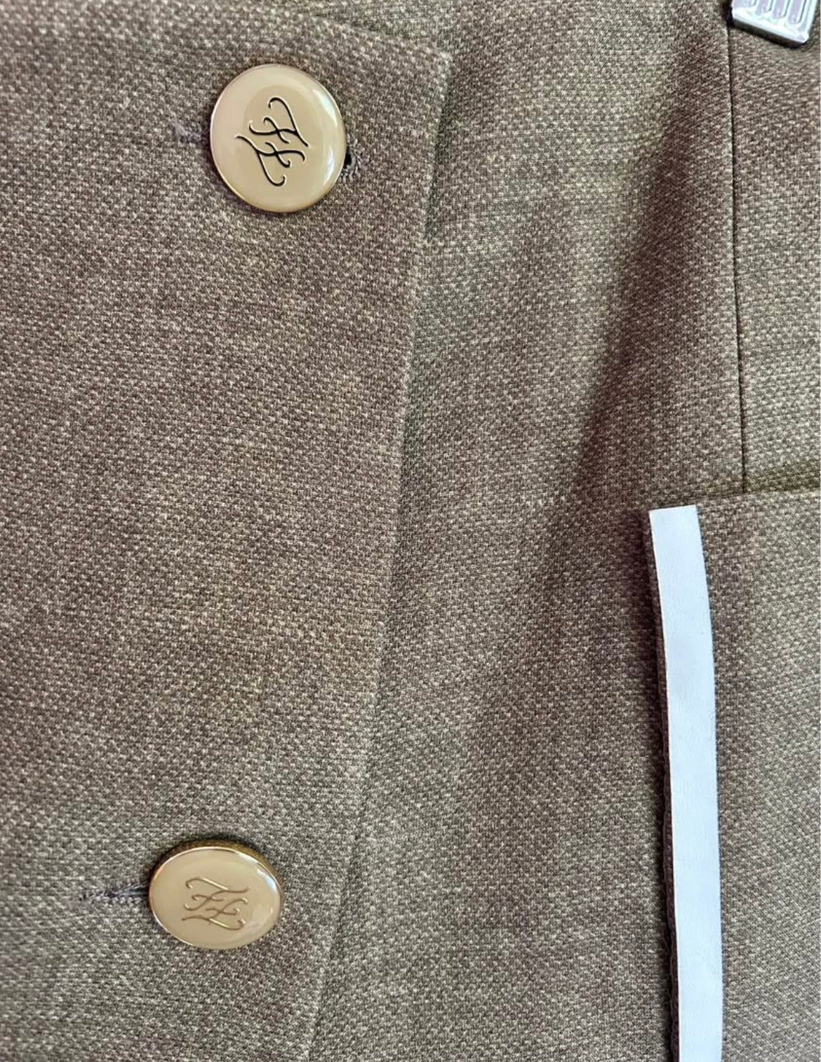 FENDI LINEN SKIRT WITH LOGO BUTTONS - SIZE 44 (FIT LIKE SIZE M)- Campaign Shoot