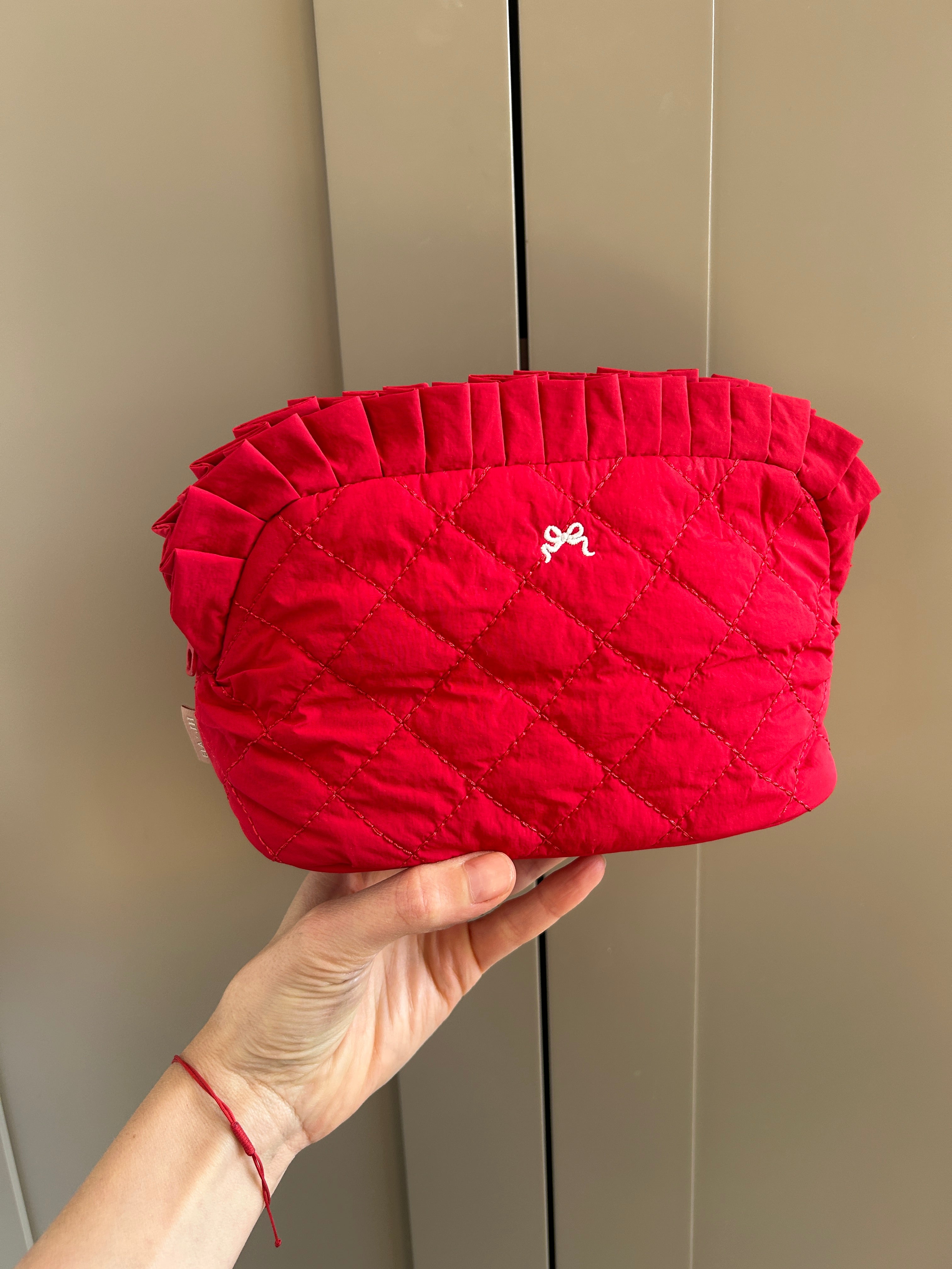 Quilted Dome Cosmetic Case - Red (studio sample)