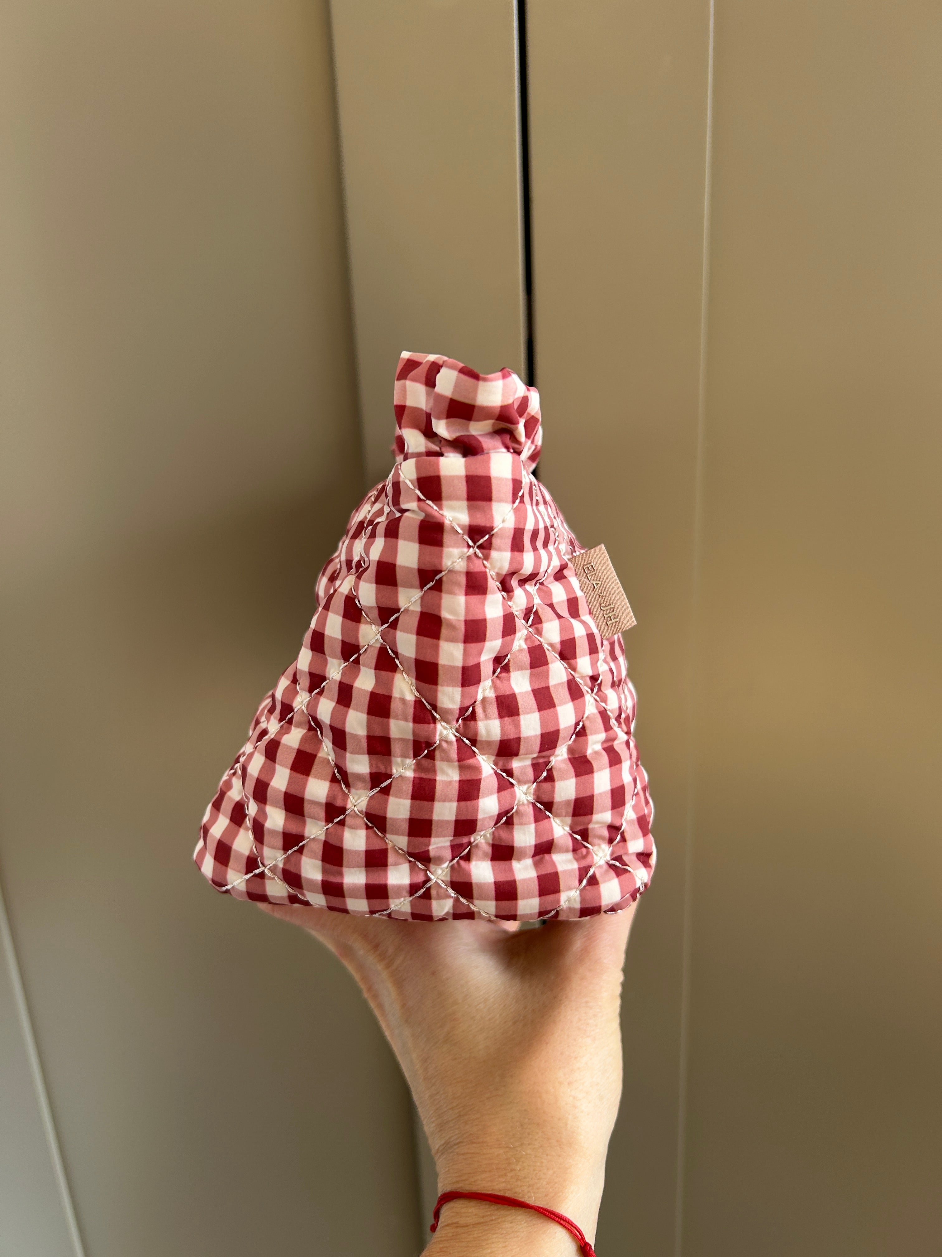 Quilted Mini Cosmetic Case - Check Print (studio sample)