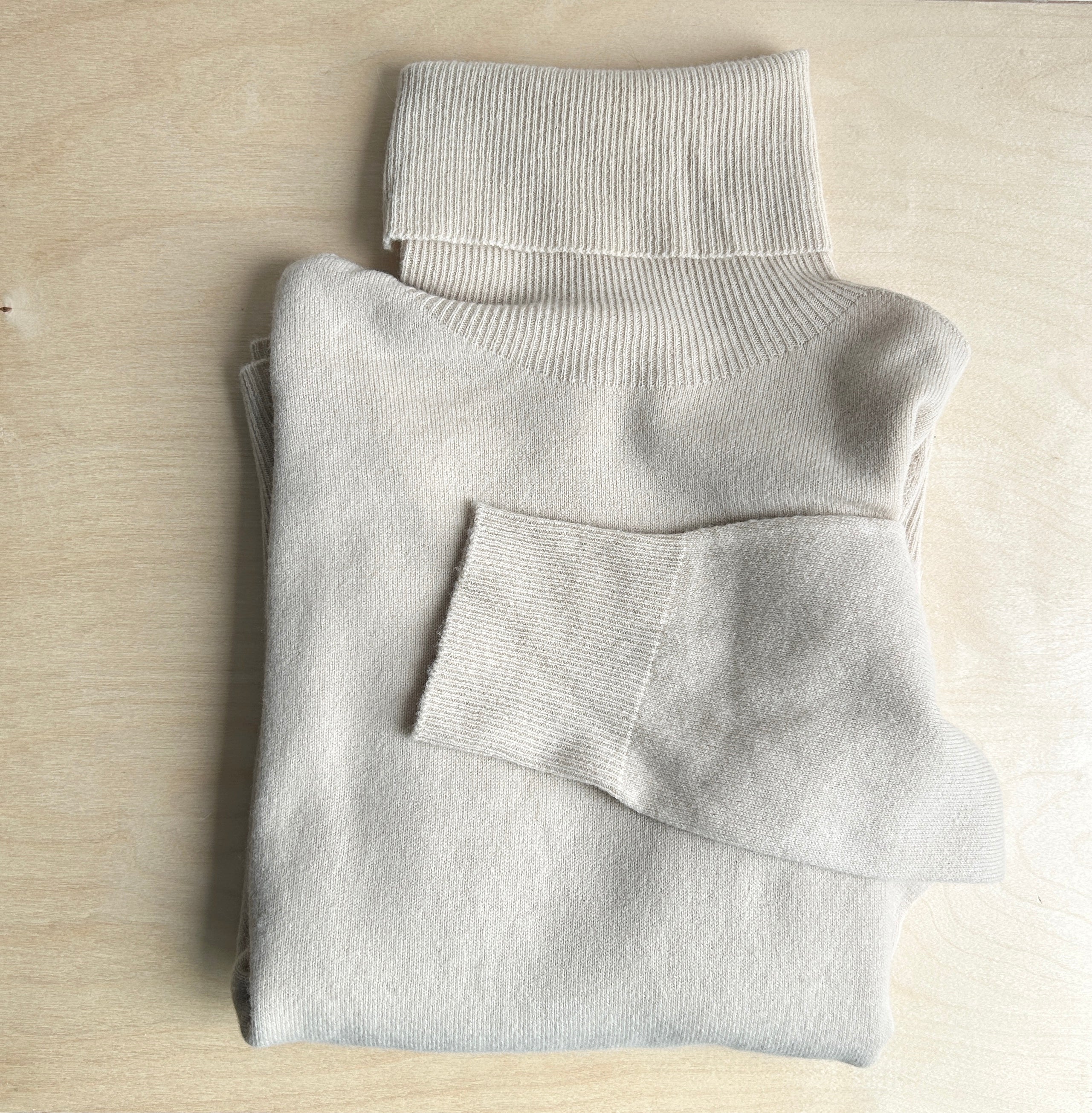 Beige Turtleneck Sweater - Campaign Shoot Clothing