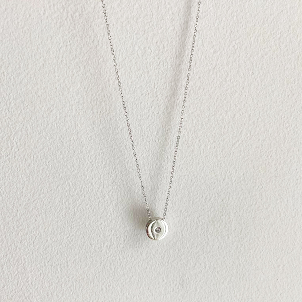 Disc with cable chain necklace - adjustable cable chain length - Sample