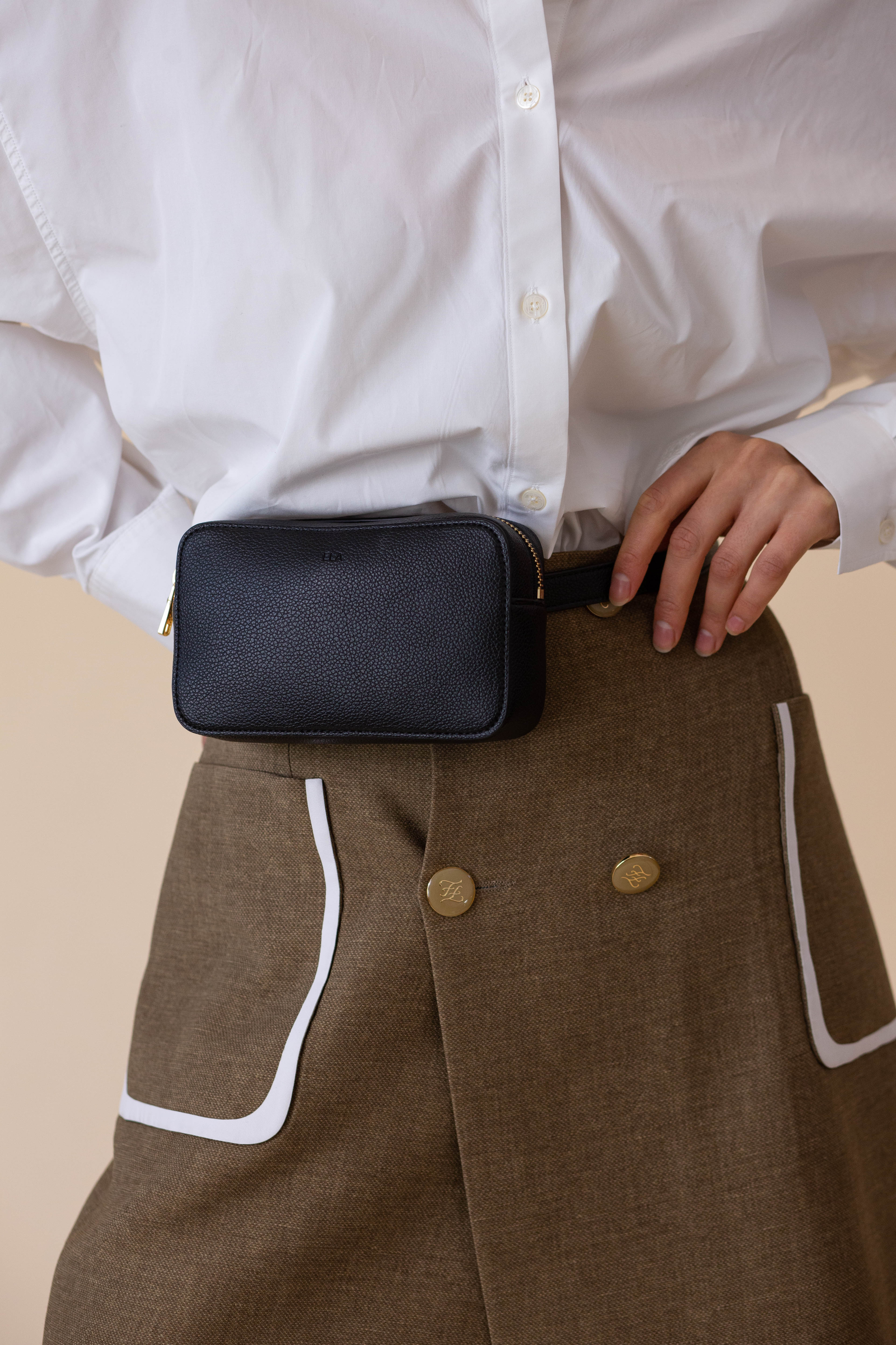 Micro Belt Bag – Black Pebble