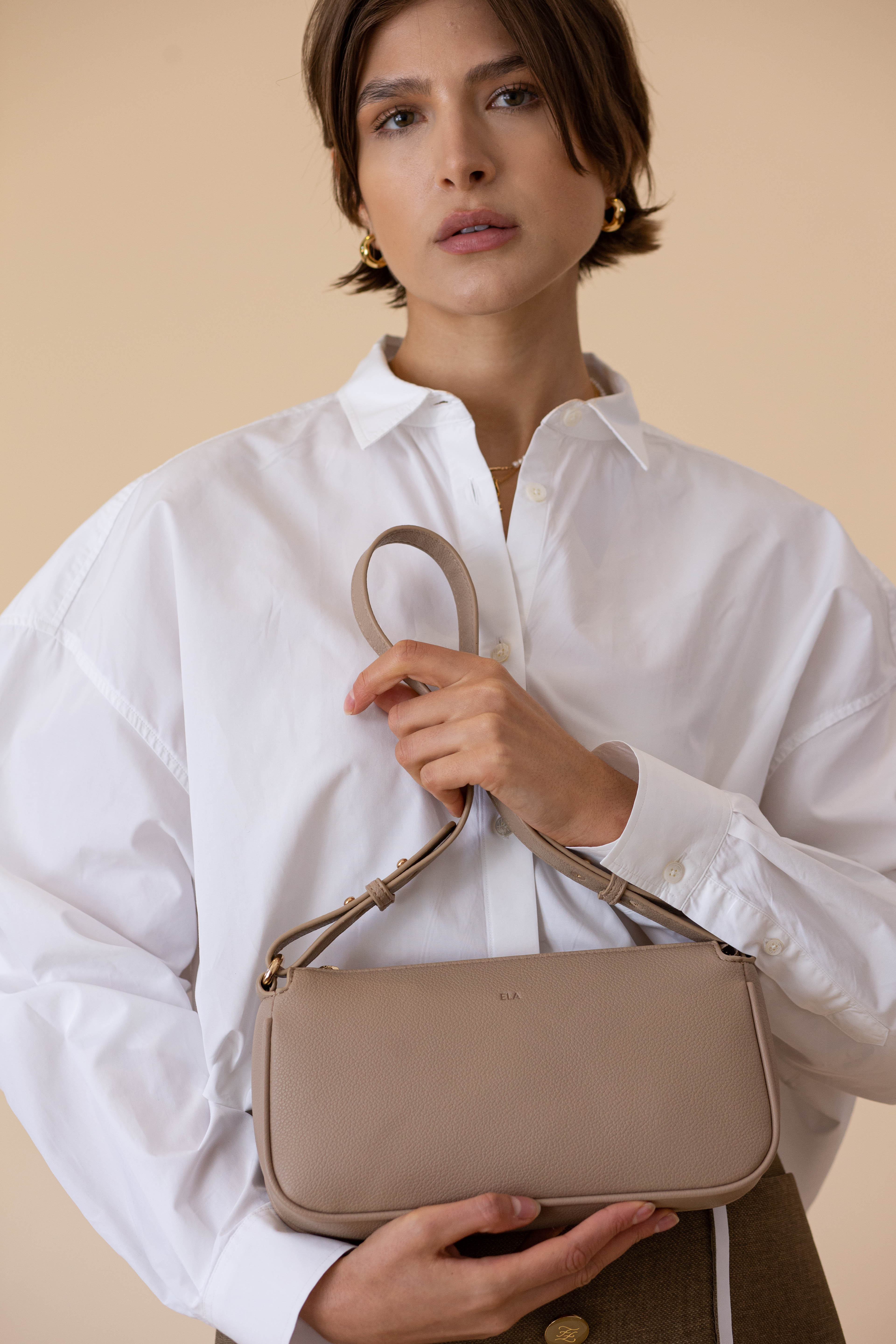Fayette Shoulder Bag - Taupe Pebble
