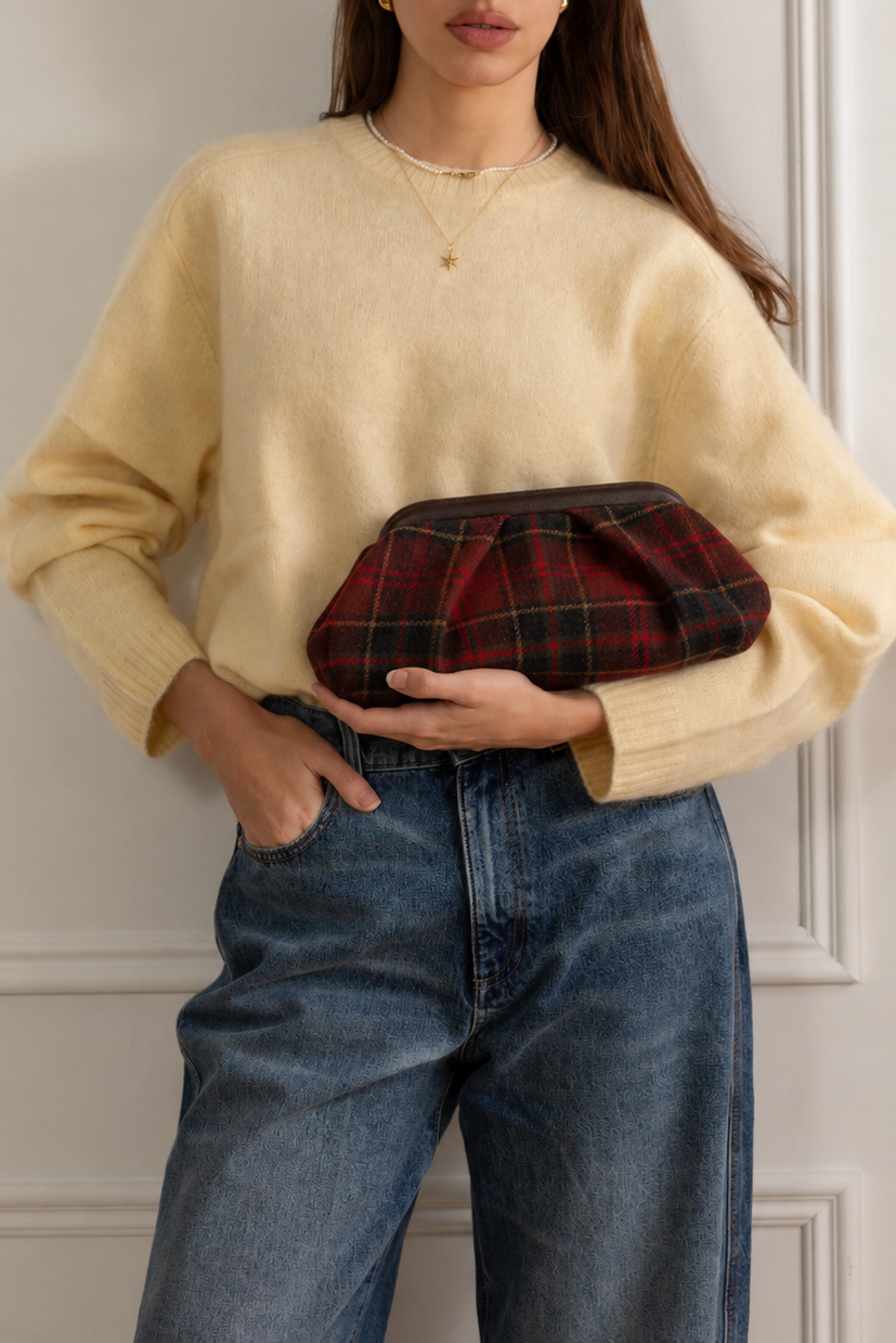 Frame Clutch – Plaid Print