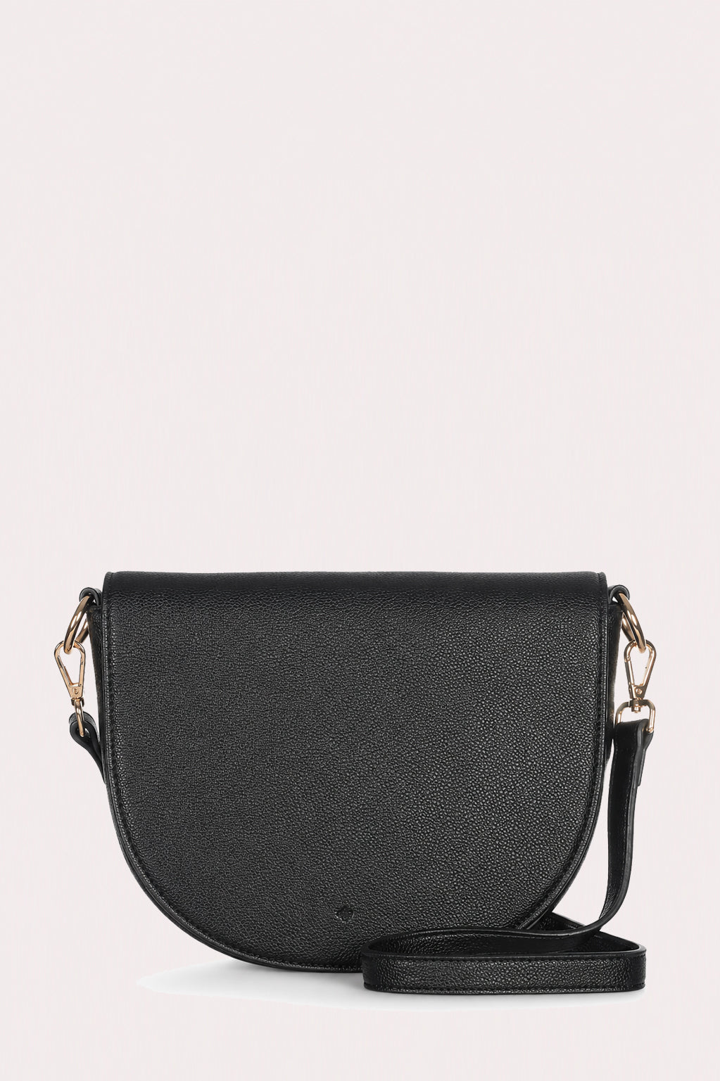 Saddle Bag - Black Pebble with Gold Hardware