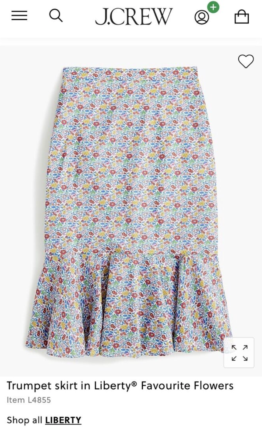 J Crew Trumpet skirt in Liberty® Favourite Flowers - Campaign Shoot (Size 4)
