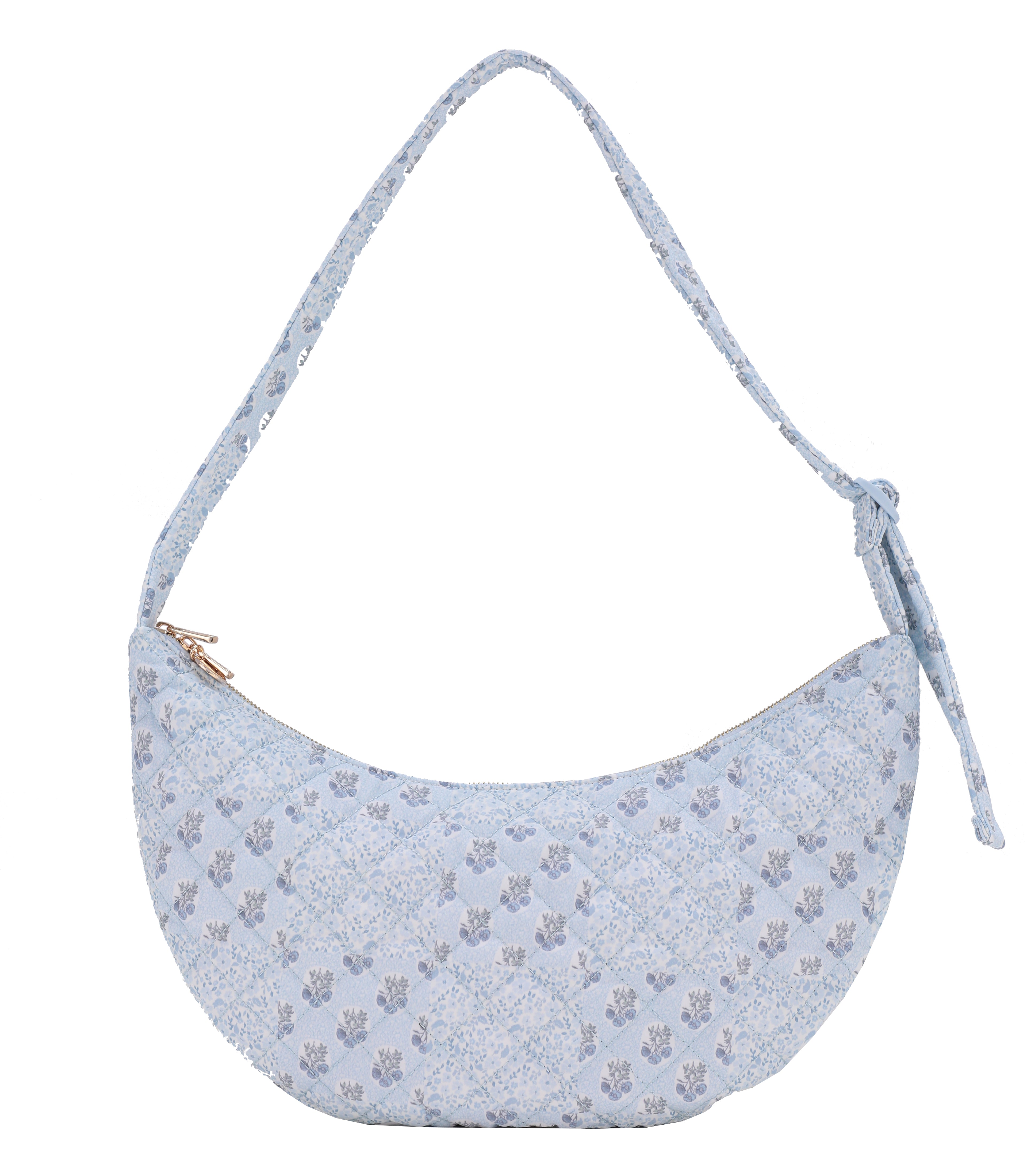 Quilted Crescent Bag - Floral Patch Print (showroom sample)