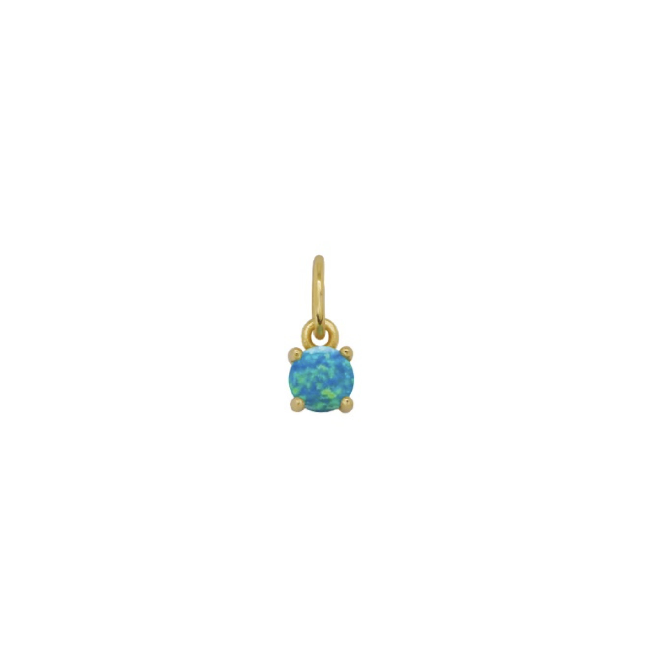 Sync.opal in Tiffany blue - mini opal charm(4.5mm)(recycled silver)