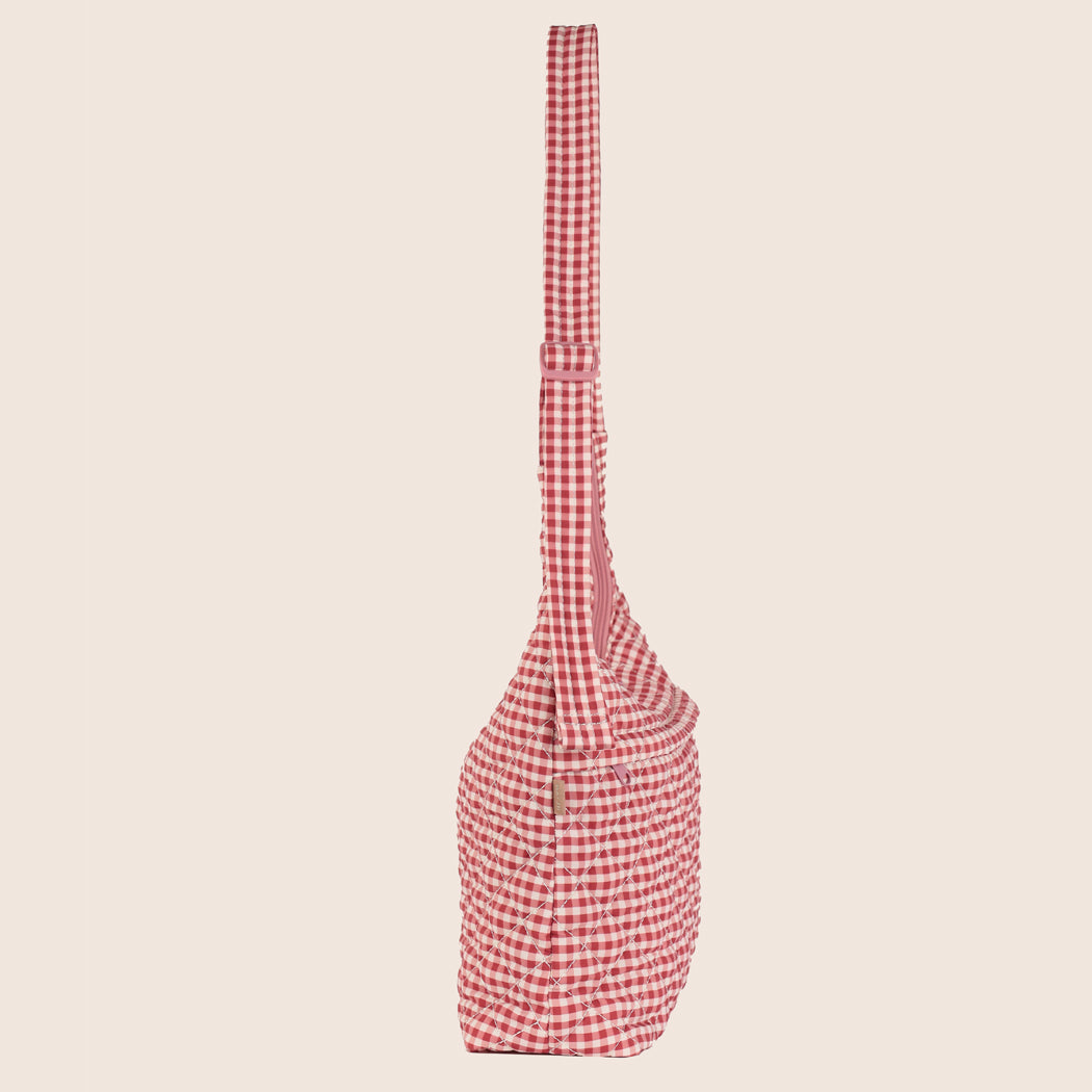 ela x Jillian Harris - Oversized Crossbody Bag - Red Gingham Print