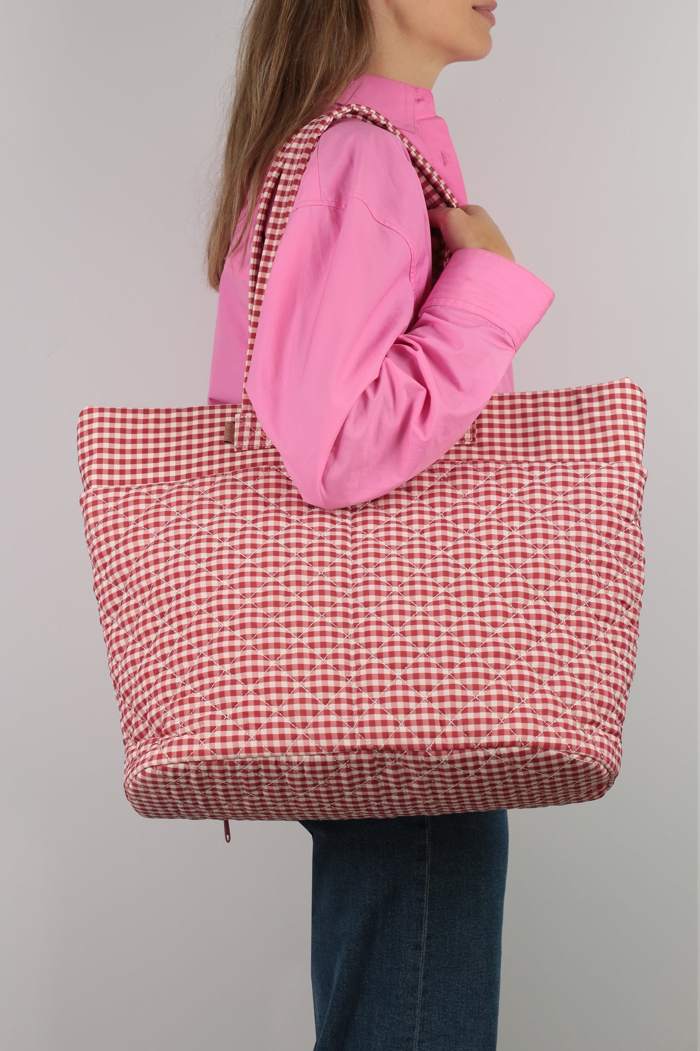 ela x Jillian Harris - Everyday Tote  - Red Gingham Print