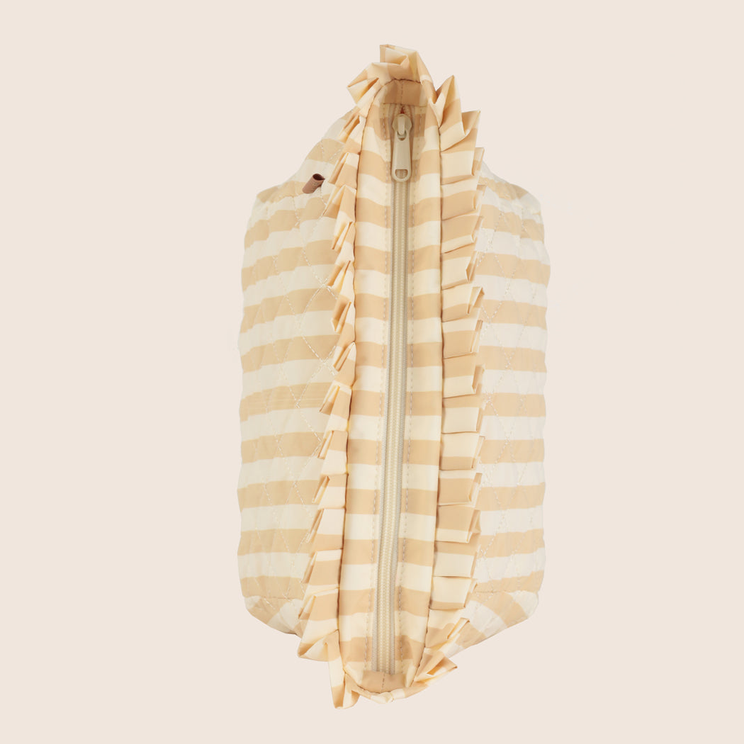 ela x Jillian Harris - Ruffle Cosmetic Case - Stripe Print