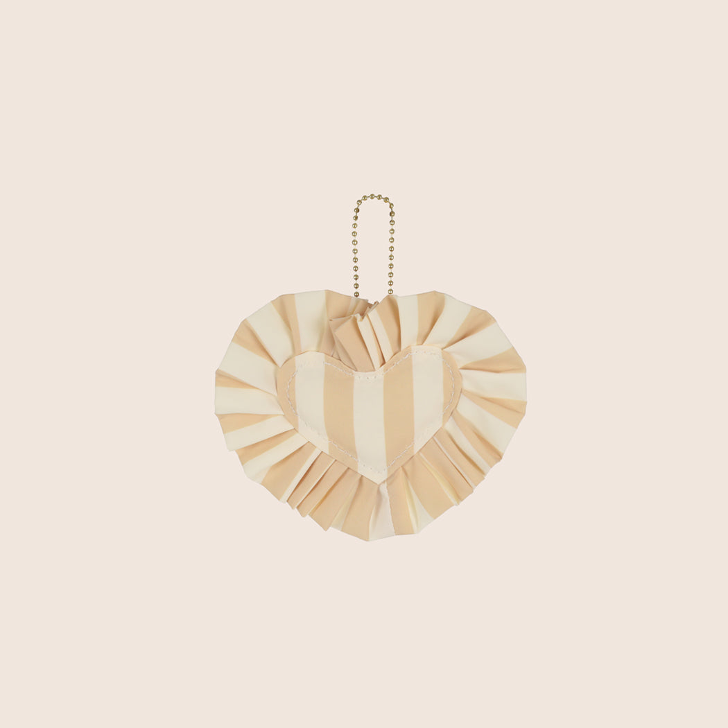 ela x Jillian Harris - Ruffle Heart Ornament - Stripe Print
