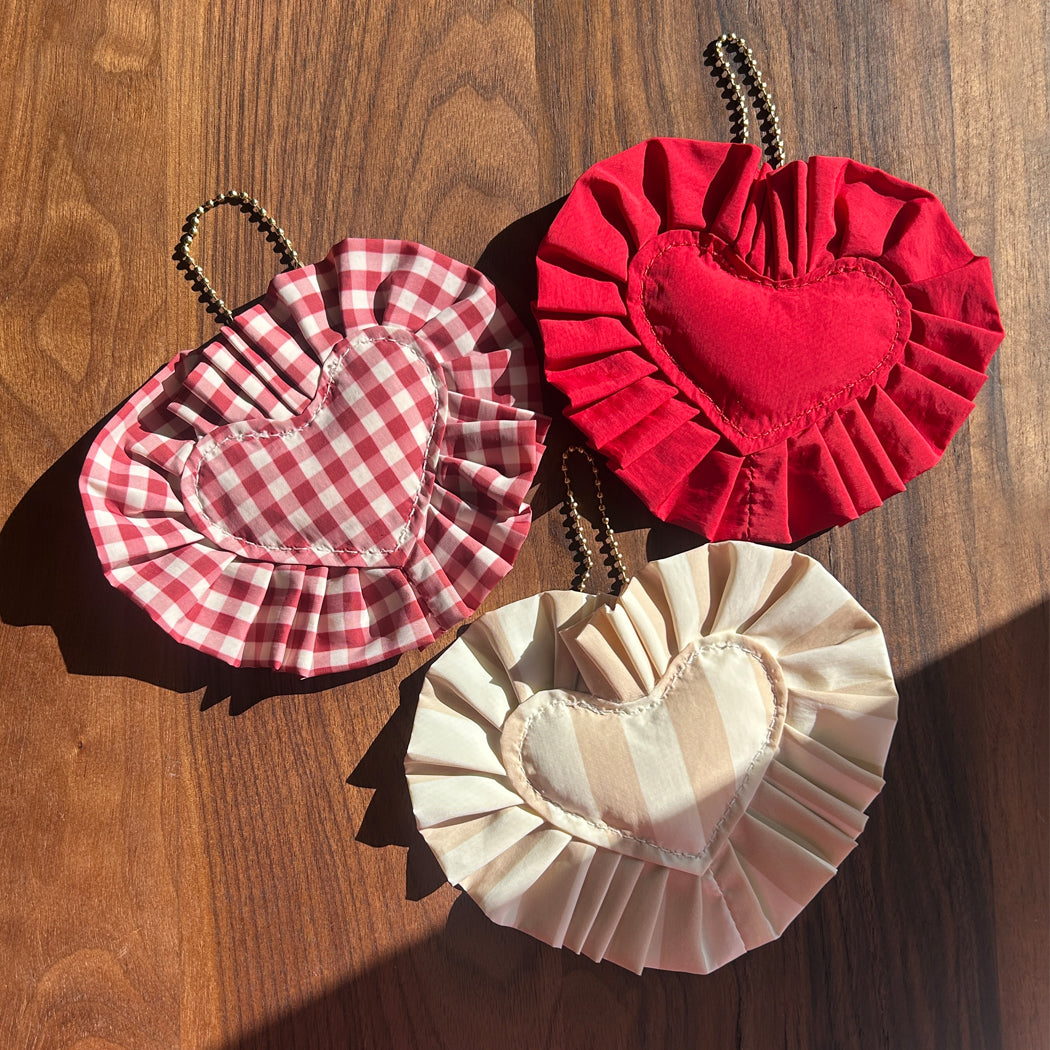 ela x Jillian Harris - Ruffle Heart Ornament - Red