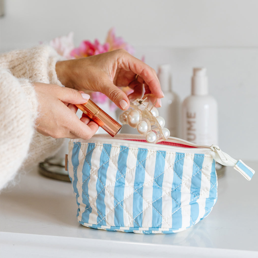 ela x Jillian Harris - Mini Cosmetic Case - Striped Print