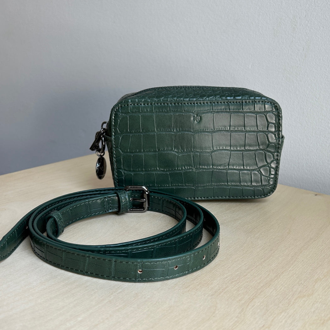 Micro Belt Bag - Forest Green Croc effect - sample