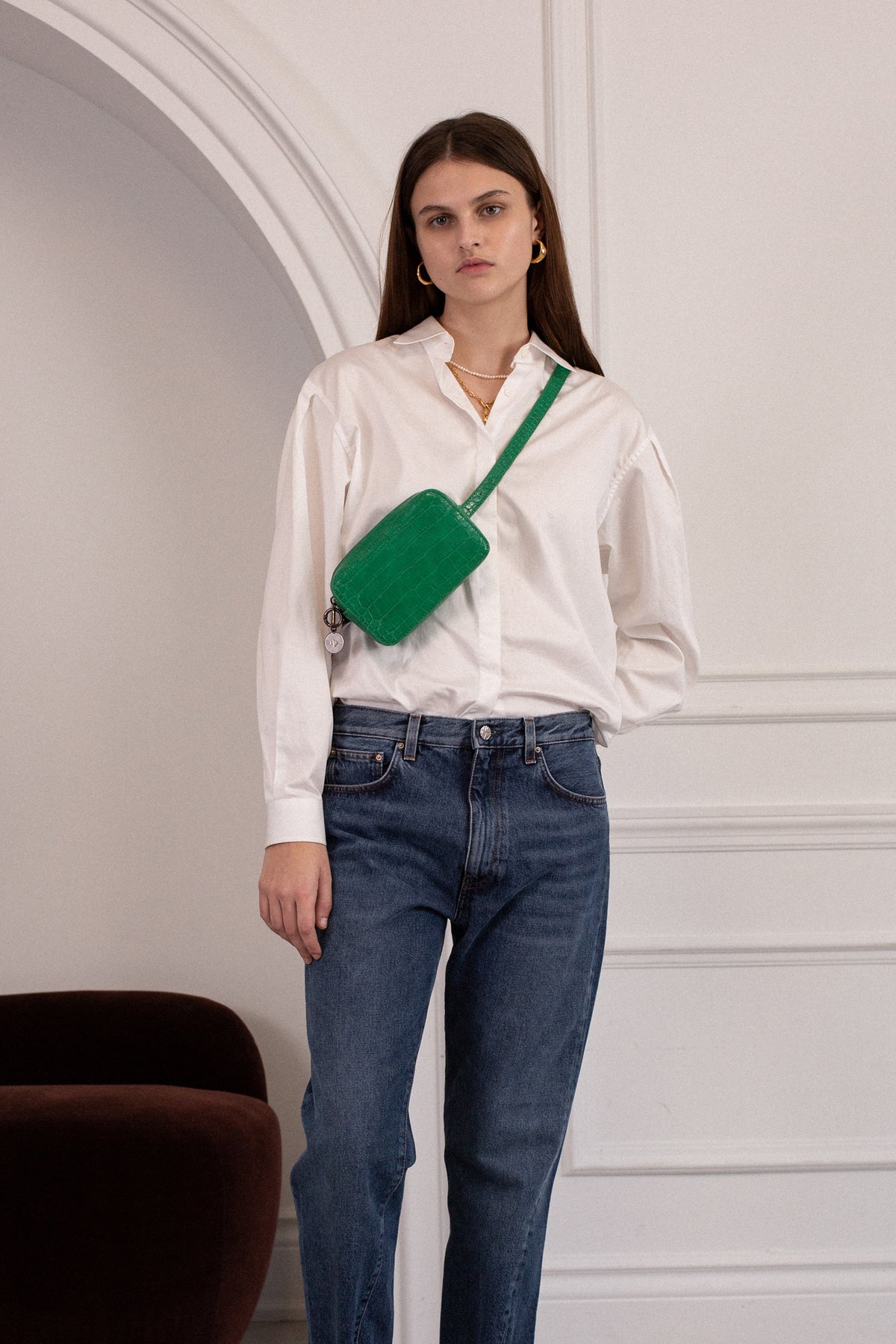 Micro Belt Bag - Green Croc effect - sample