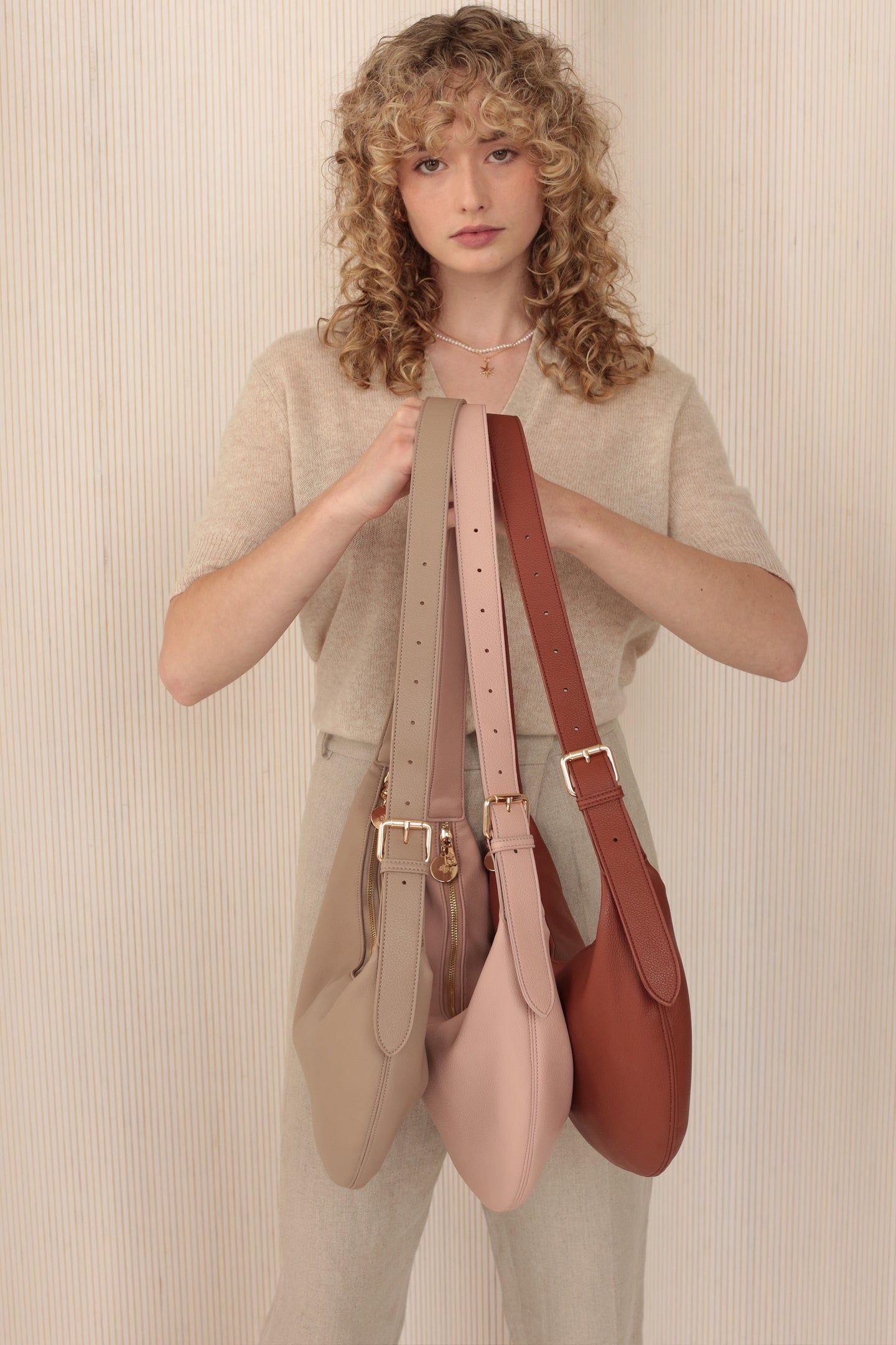 Slouchy Crossbody Bag - Walnut Pebble