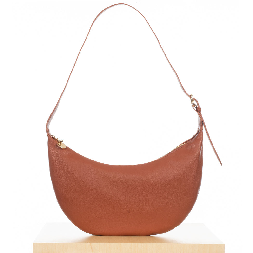 Slouchy Crossbody Bag Walnut Pebble