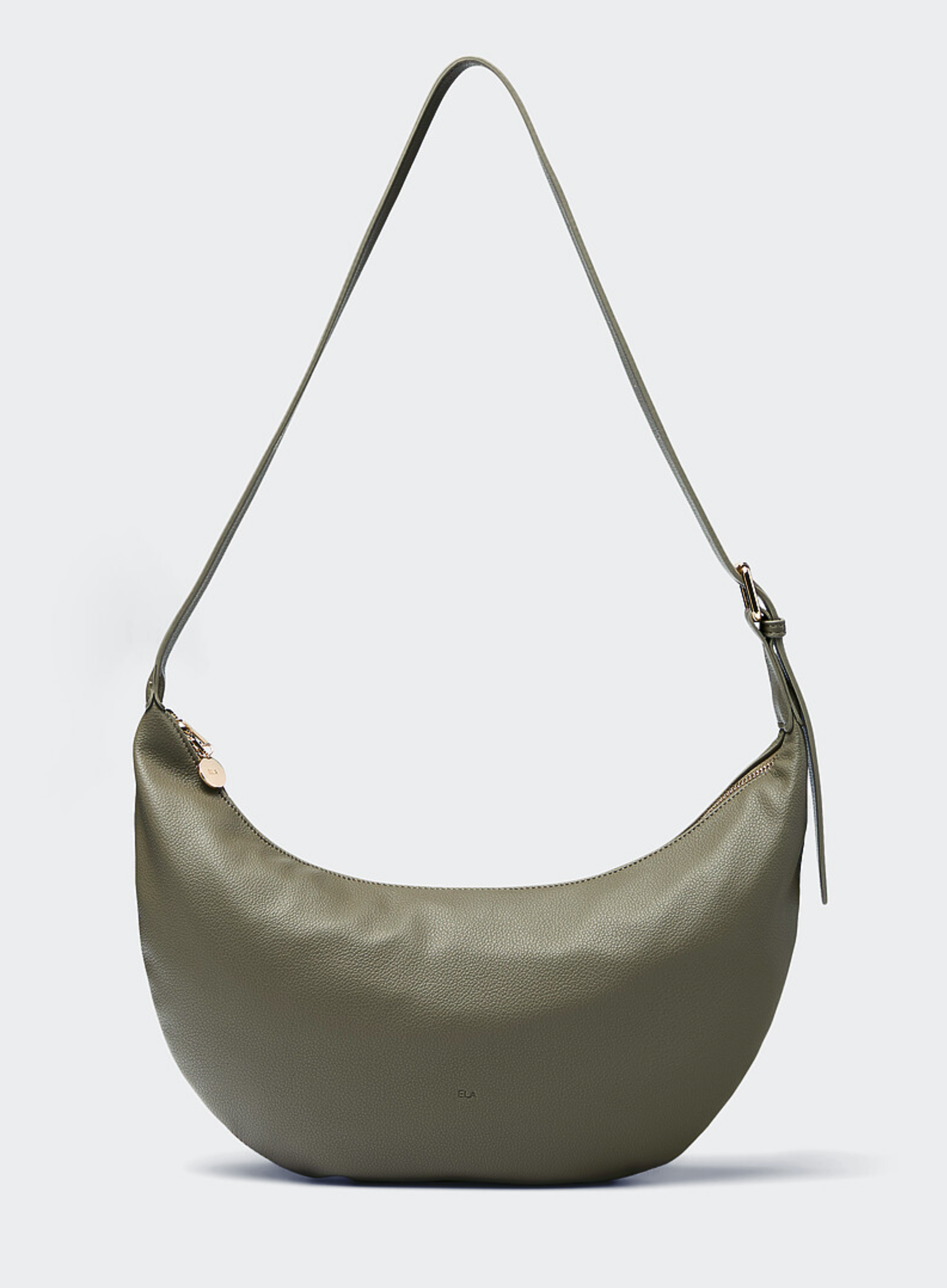 Slouchy Crossbody Bag - Olive Pebble