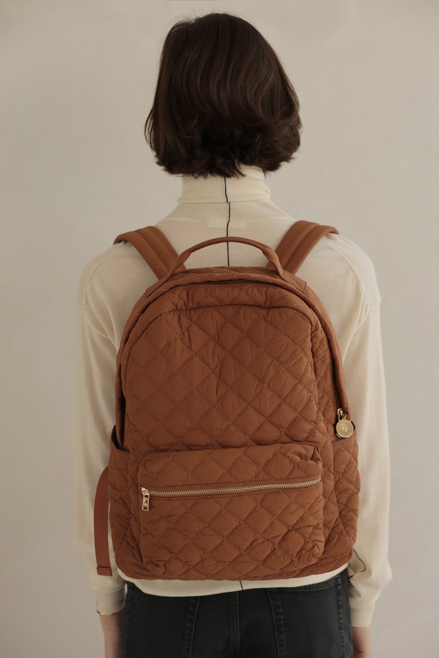 Quilted Backpack – Walnut