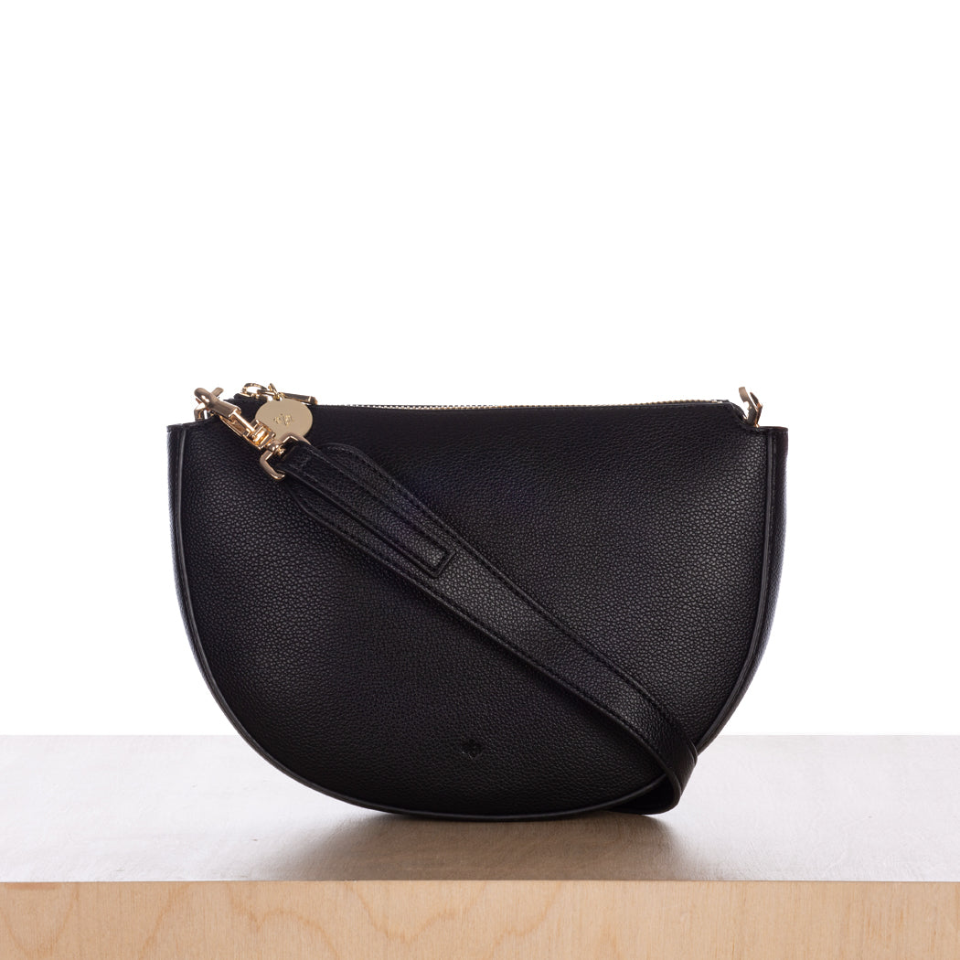 Evelyn Bag - Black Pebble with Gold Hardware