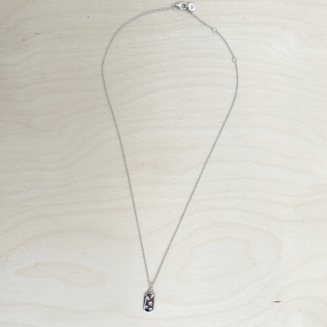 SCATTER MOTIF DOG TAG CHARM with necklace - sample