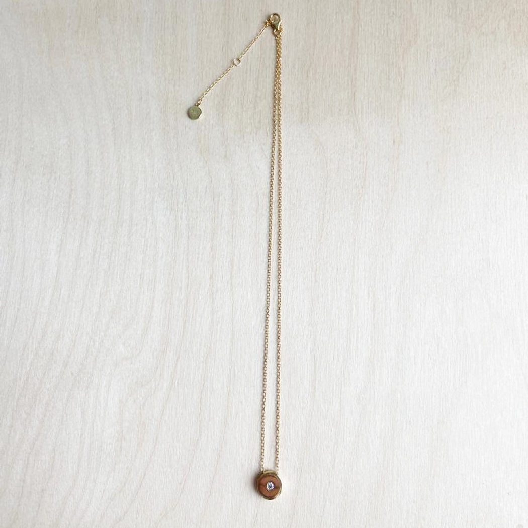 Invisible Disc charm necklace - adjustable cable chain length