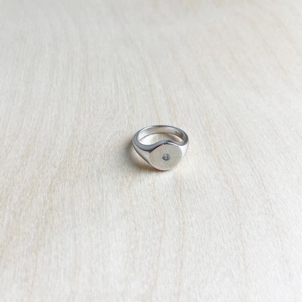 Invisible Set Disc Signet Ring - Size 3 - Sample