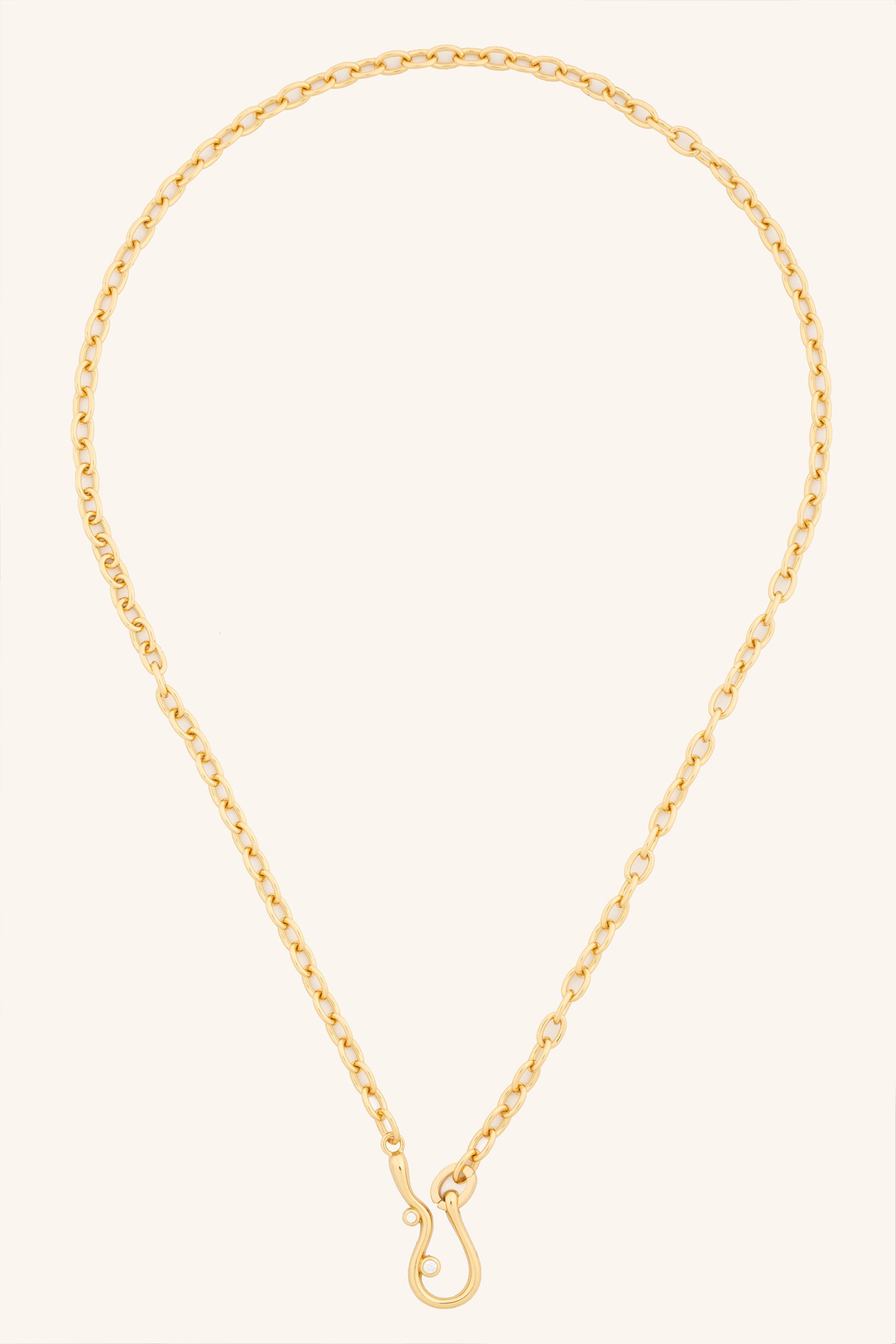 Flow Hook Stone Detail Necklace - 45cm