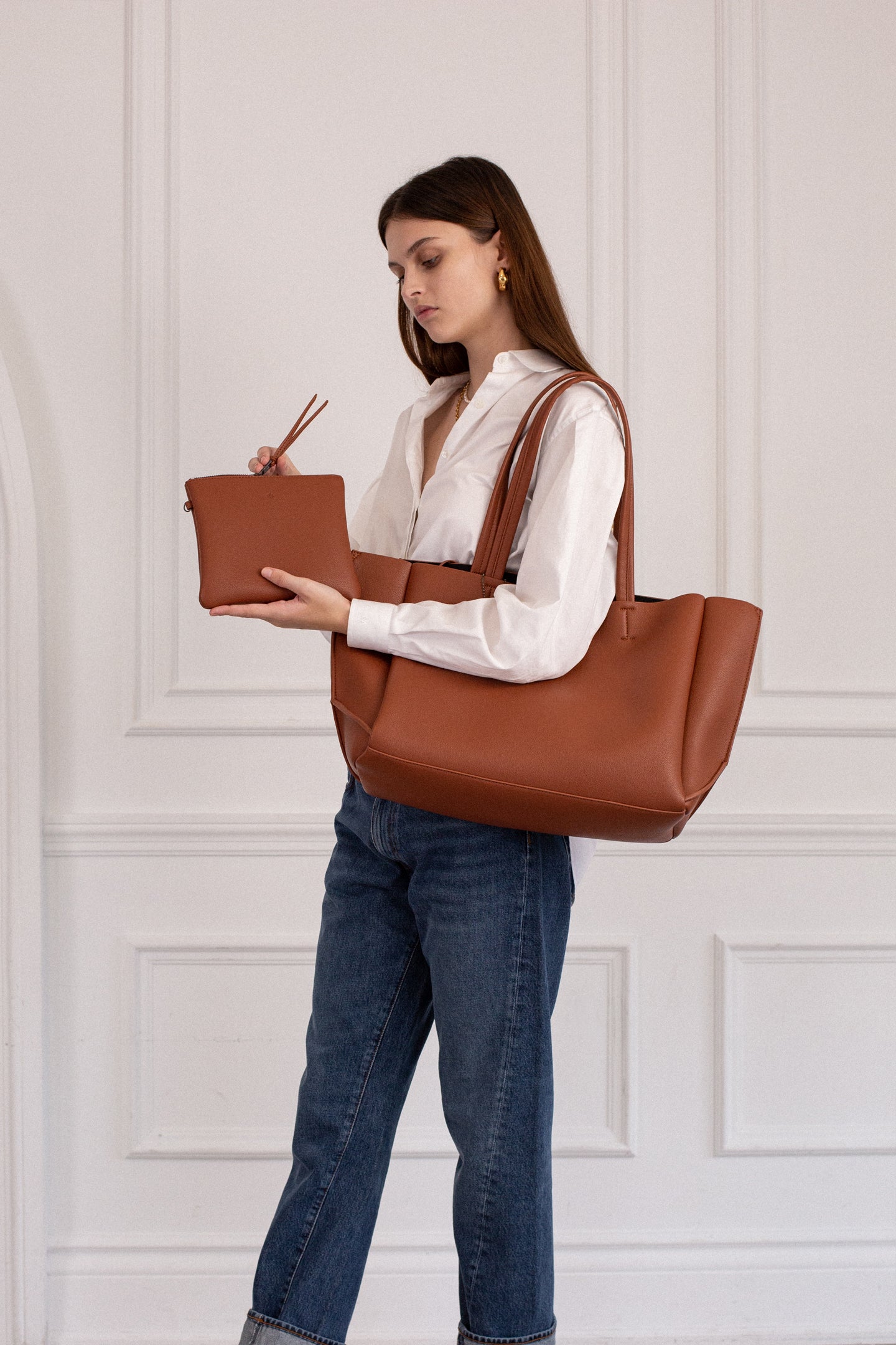 Catch All Tote – Walnut Pebble