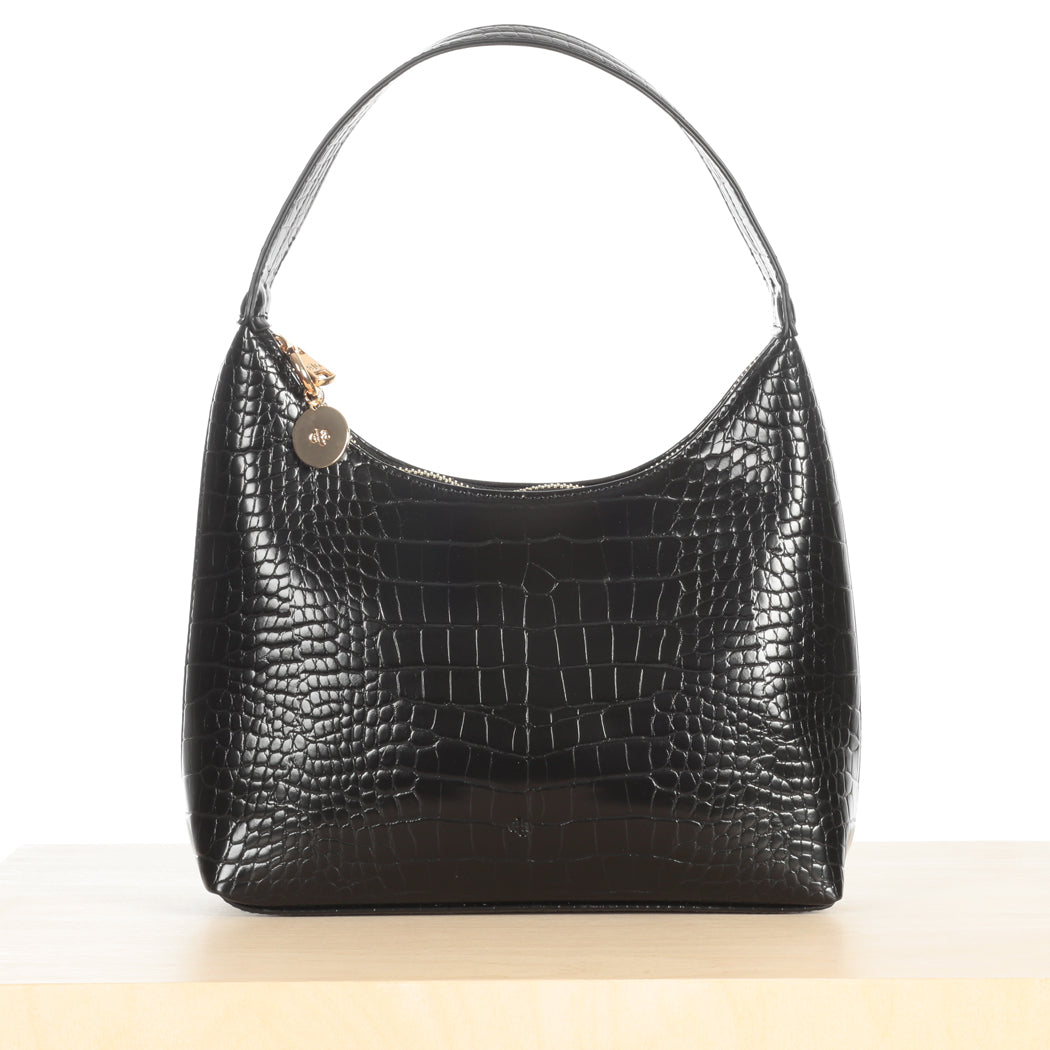Marlo Bag - Black Croc Effect – ela Handbags