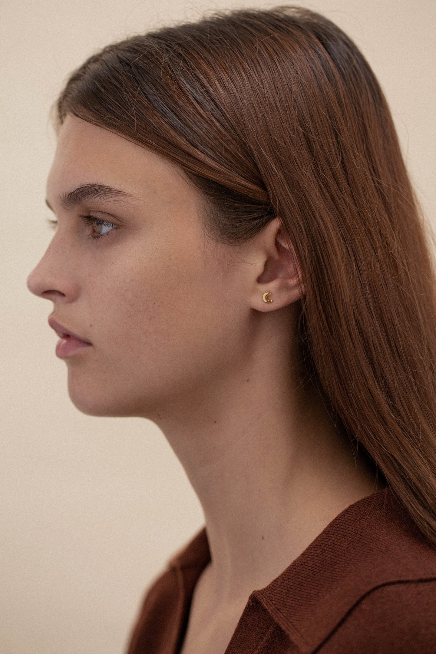 Mini Moon Stud Earrings