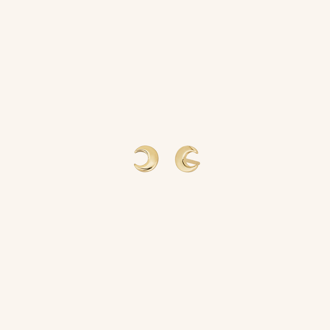 Mini Moon Stud Earrings