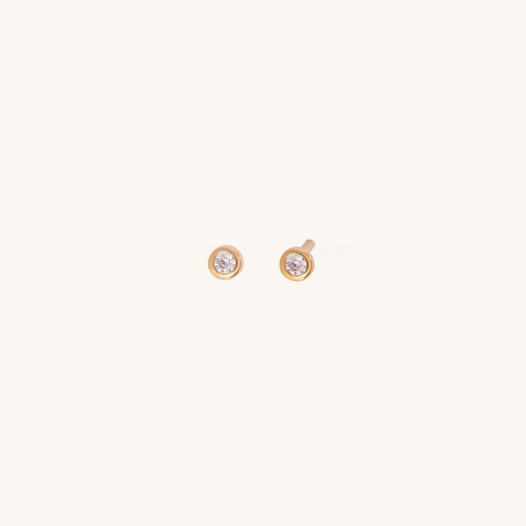 Mini Stud Earrings Stone Detail