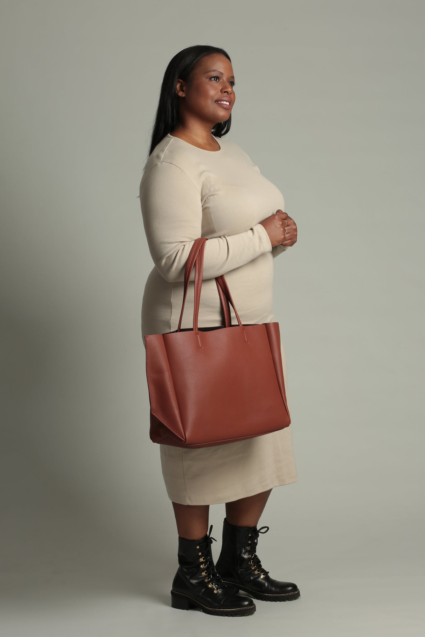 Catch All Tote – Walnut (Brick) Pebble