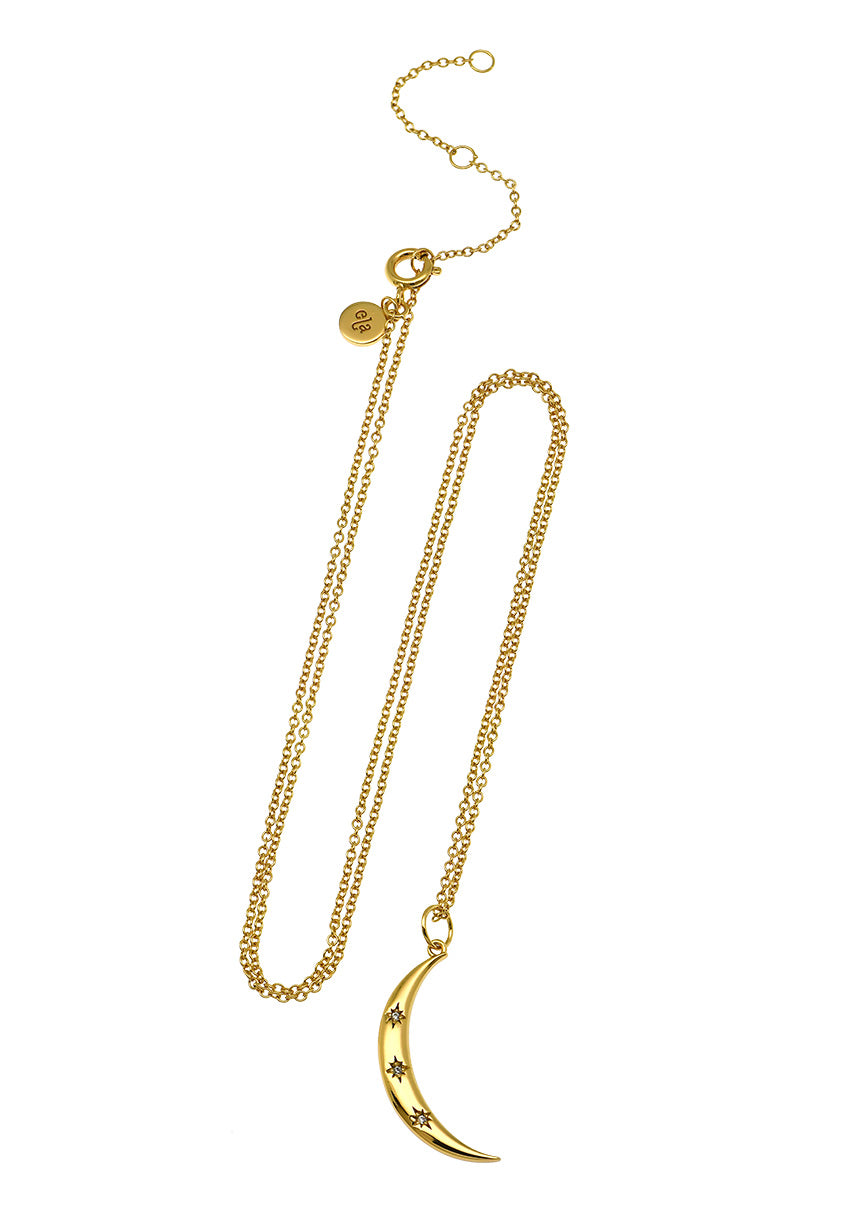 Crescent Moon with Cable Chain Necklace - SAMPLE SALE