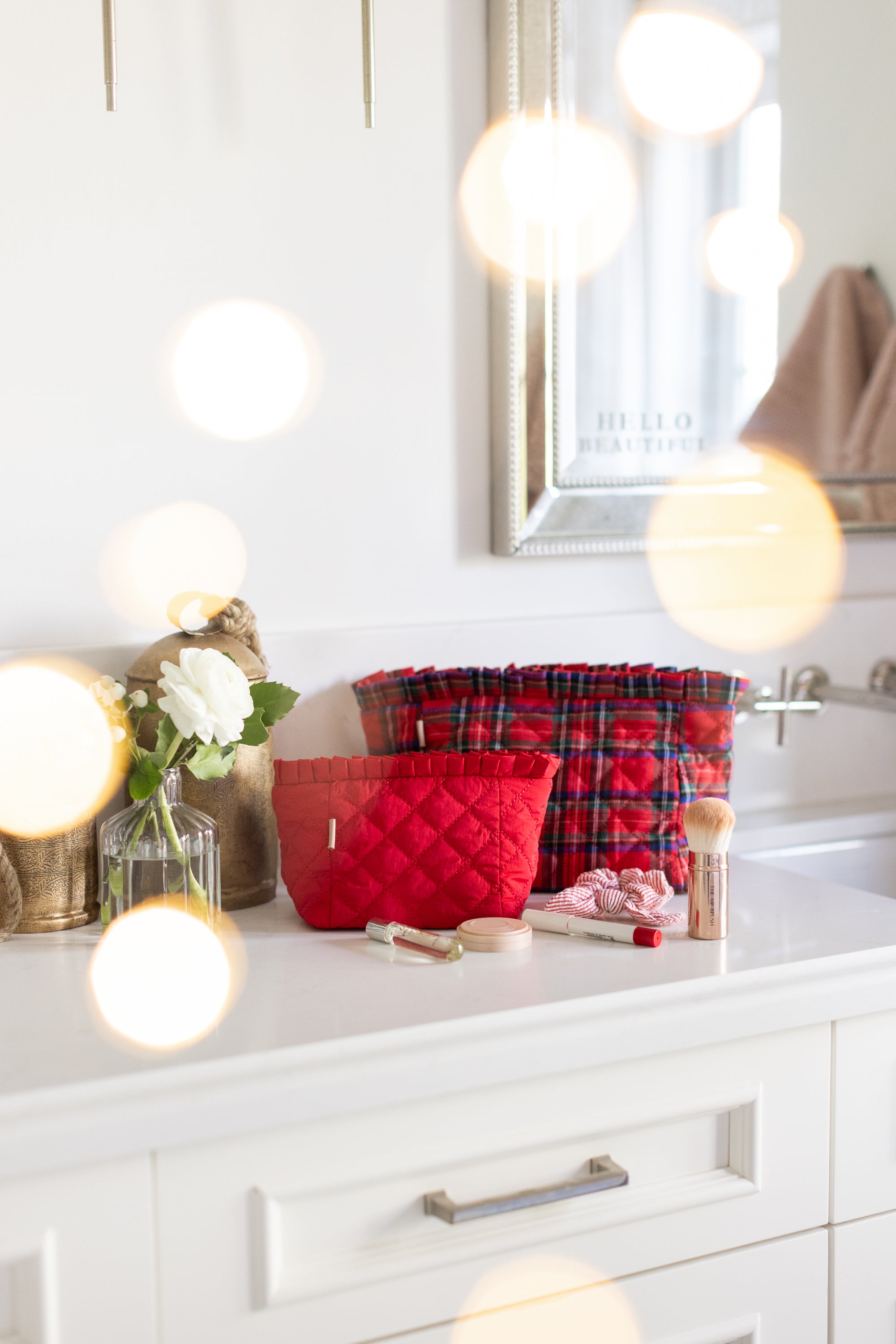 ela x Jillian Harris - Ruffle Mini Cosmetic Case - Red