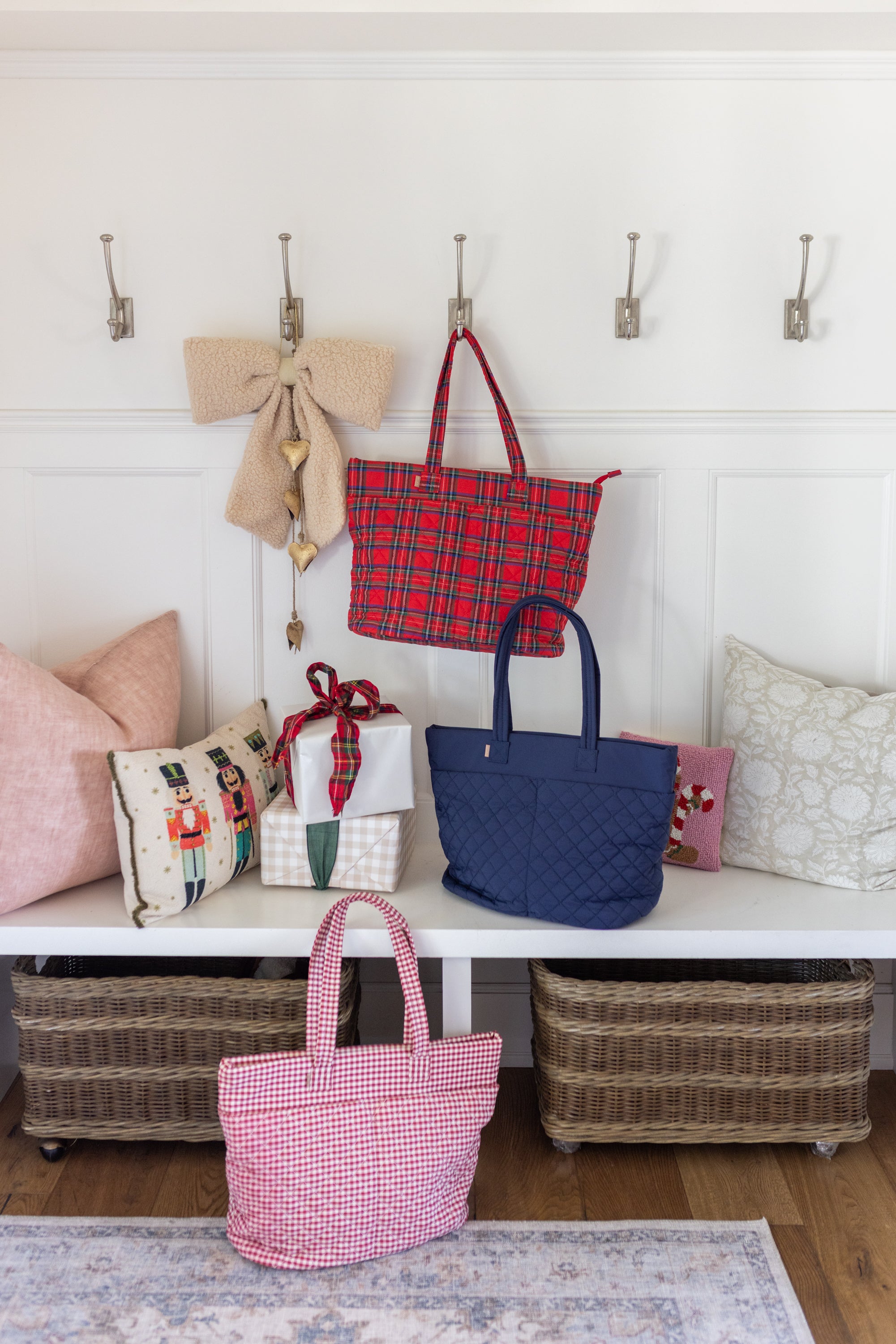 ela x Jillian Harris - Everyday Tote  - Red Gingham Print