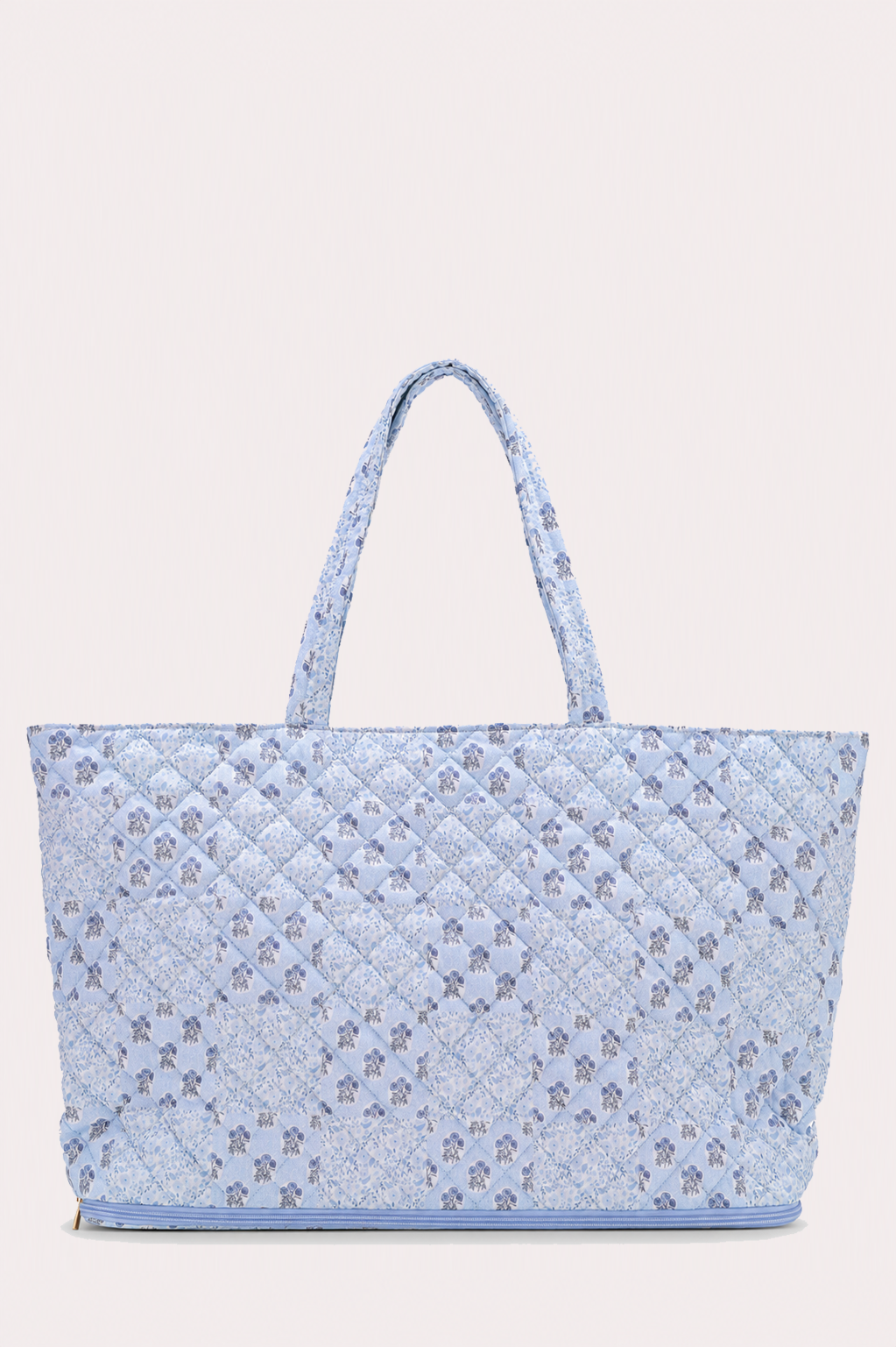 Quilted Expandable Tote - FLORAL PATCH PRINT