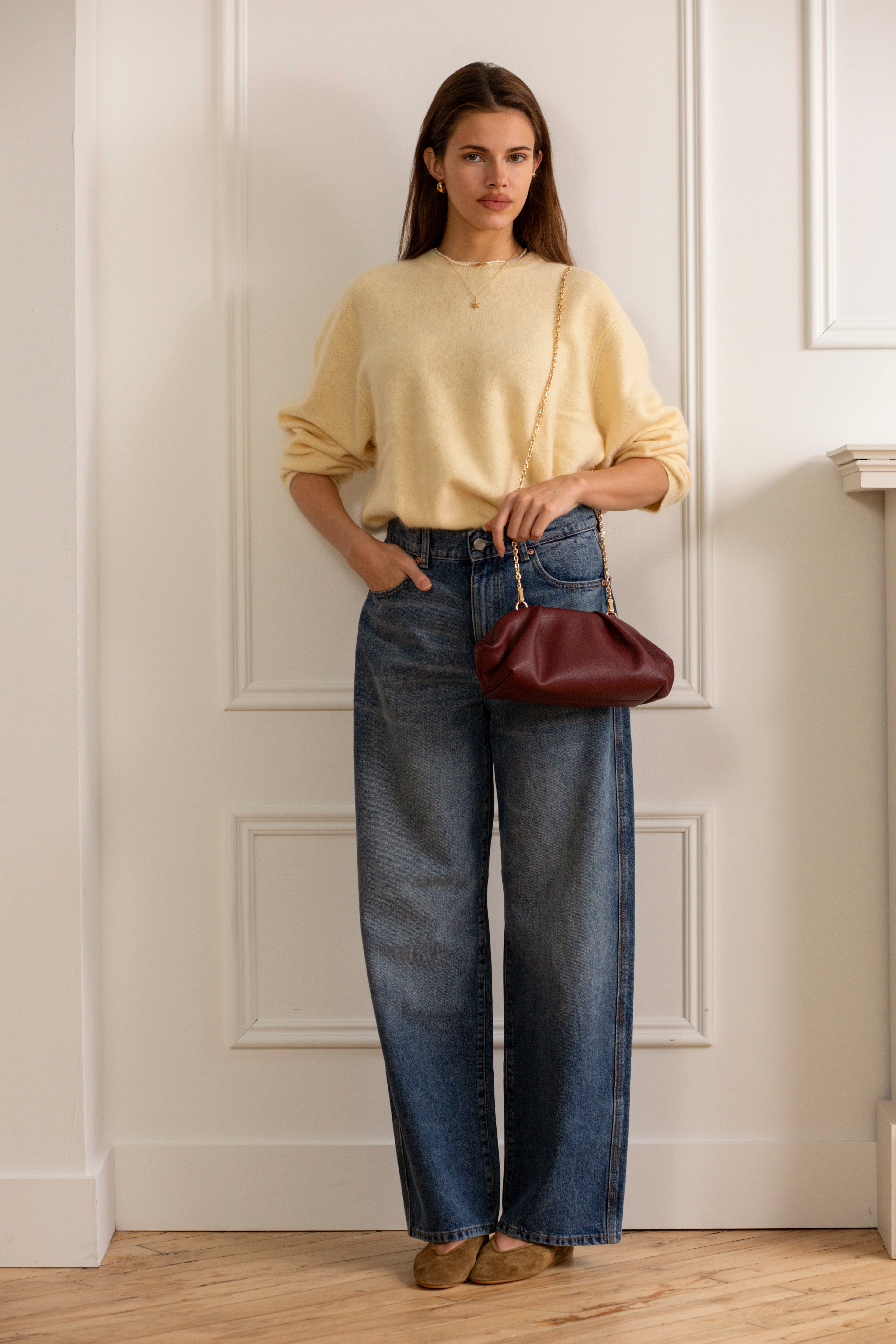 Frame Clutch – Burgundy Pebble