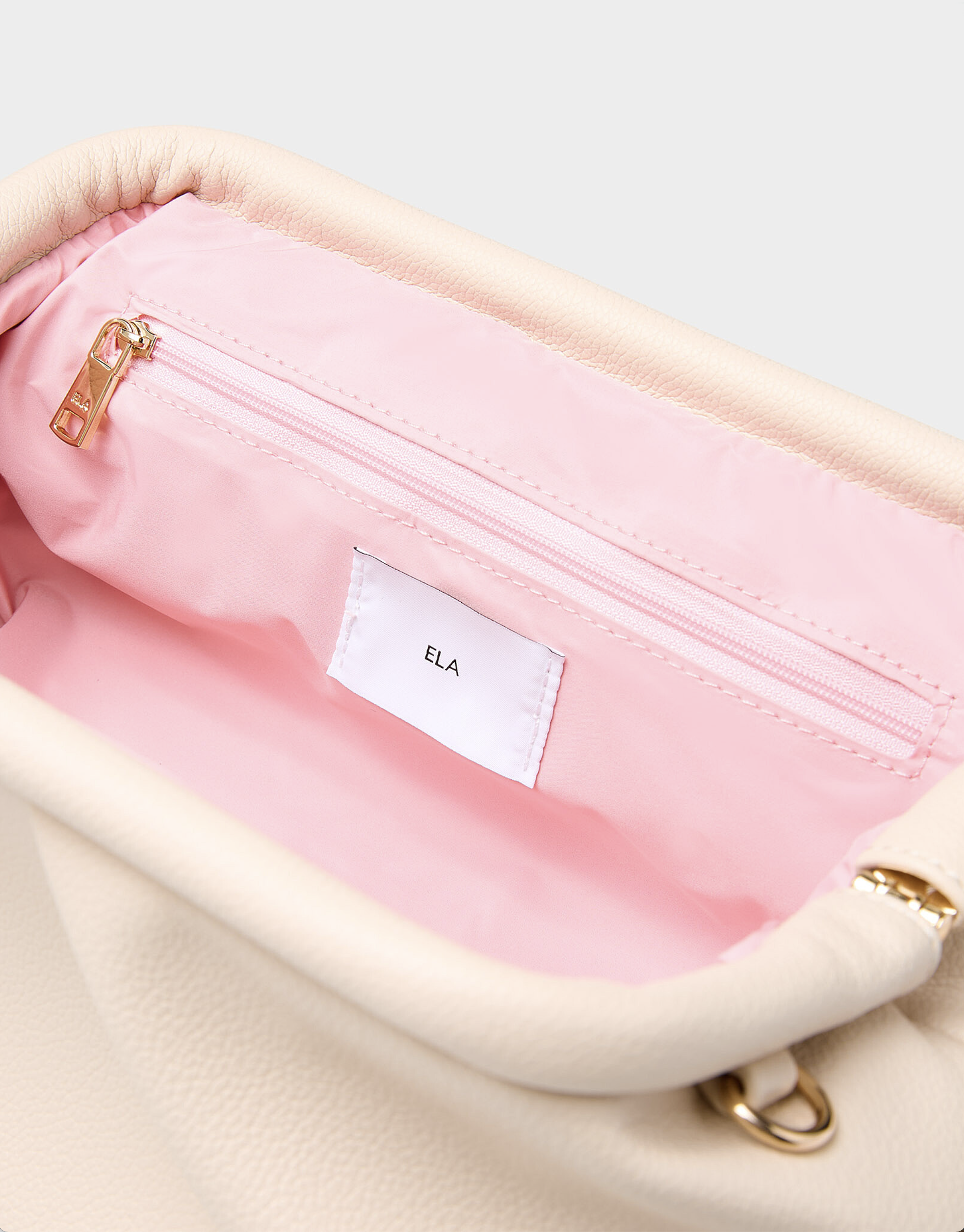 Frame Clutch – Ecru Pebble