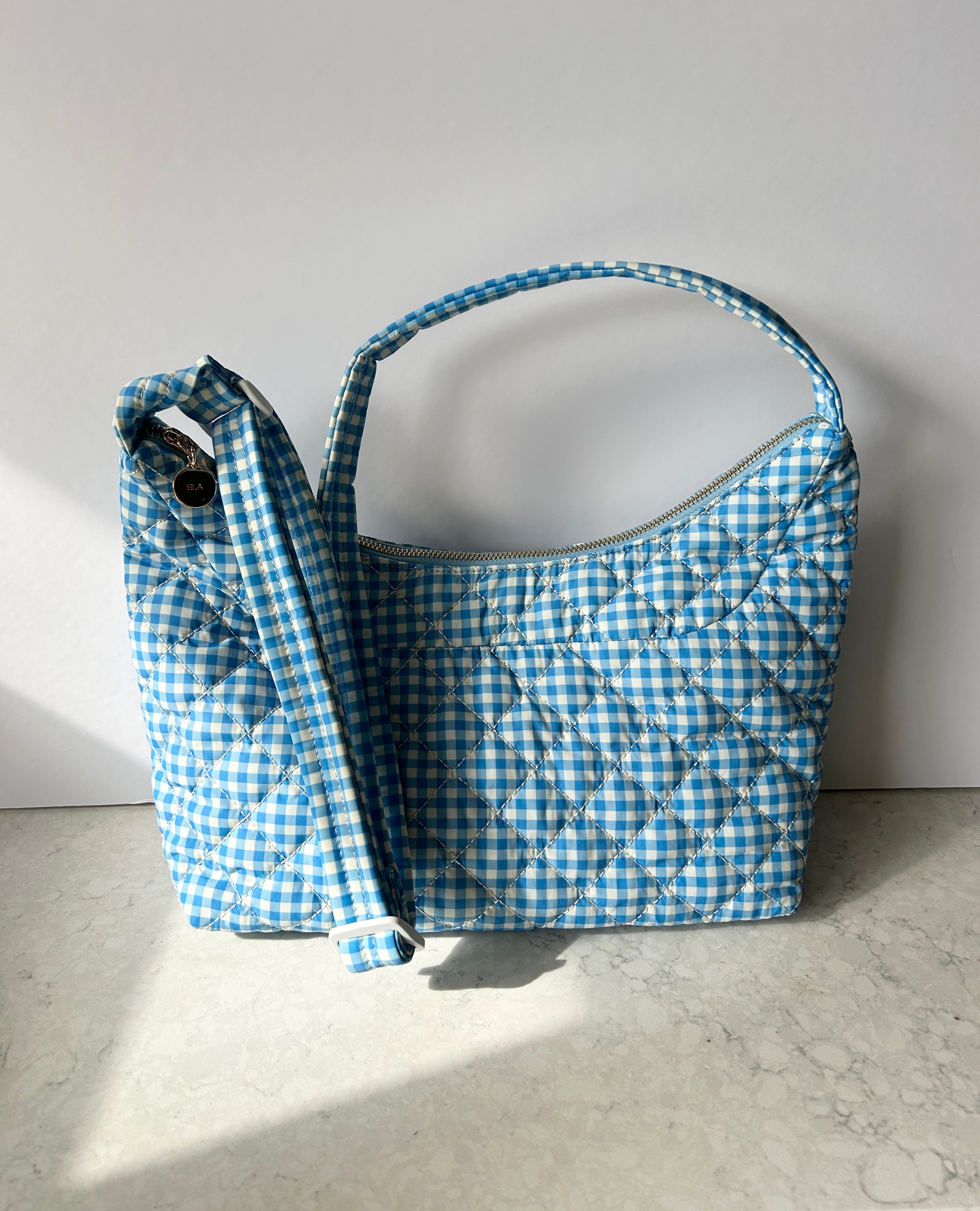 Quilted Bag - Gingham Print (showroom sample)