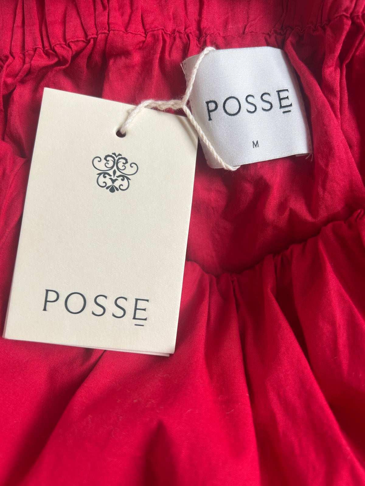 NWT Posse Red Maxi Skirt with pockets