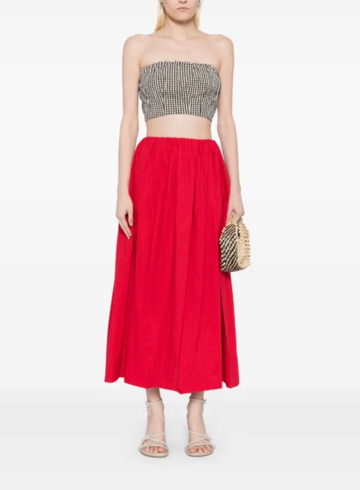 NWT Posse Red Maxi Skirt with pockets